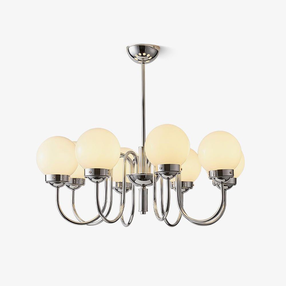 Lustra Chandelier Globe Chrome Curved Arm - Letslighting