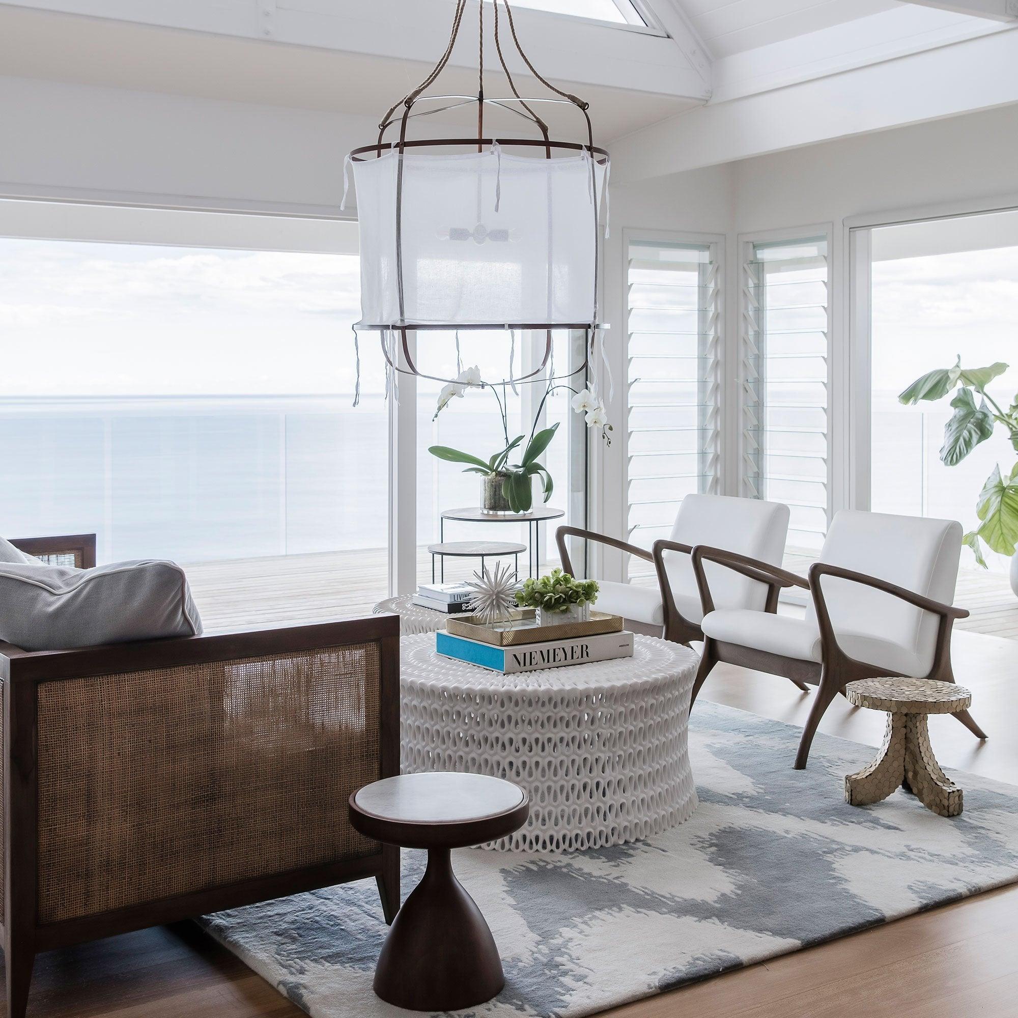 Erina Modern Minimalist Linen Chandelier - Letslighting