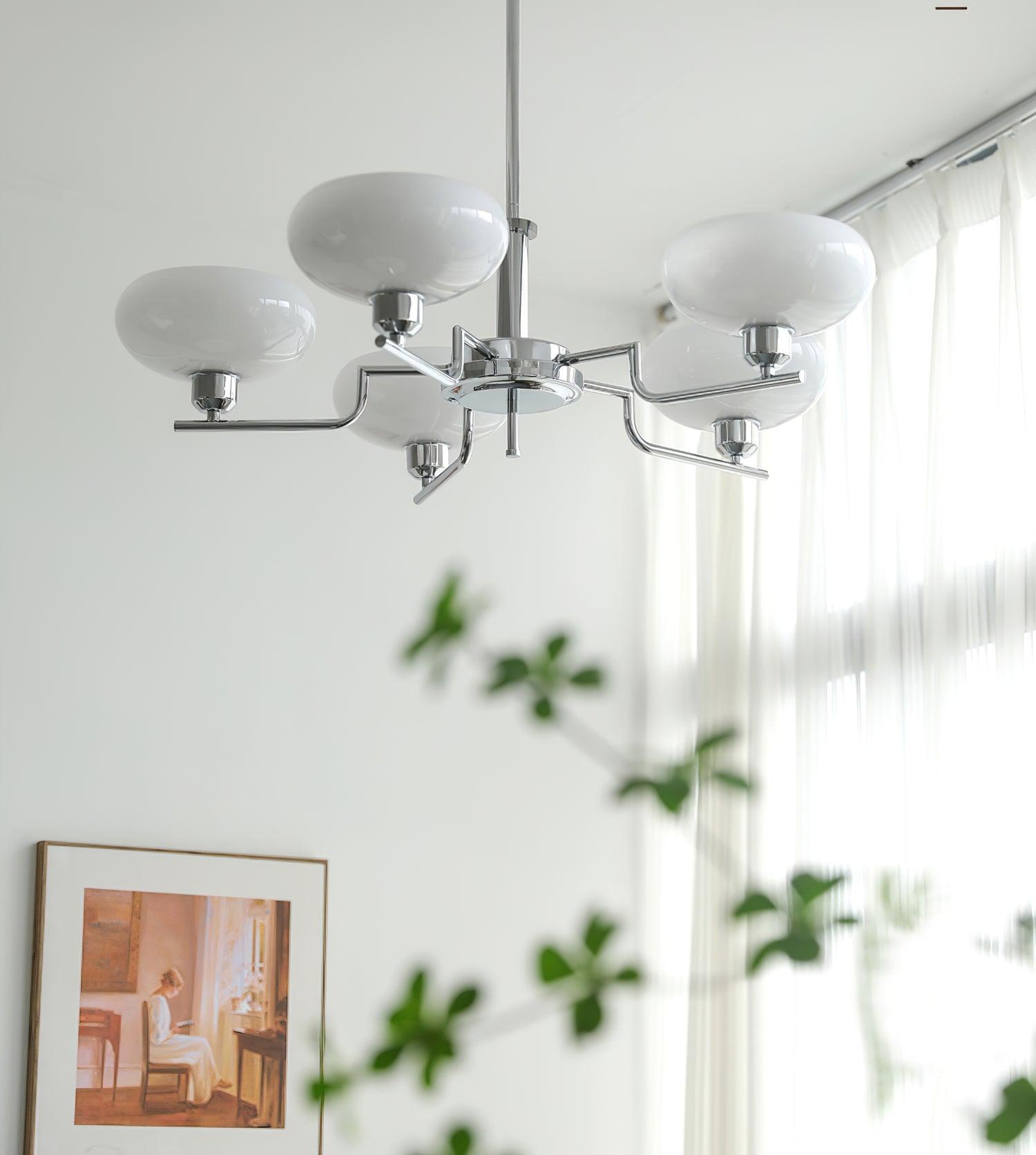 Lustra Pendant Lamp Glass Globe Brass Frame - Letslighting