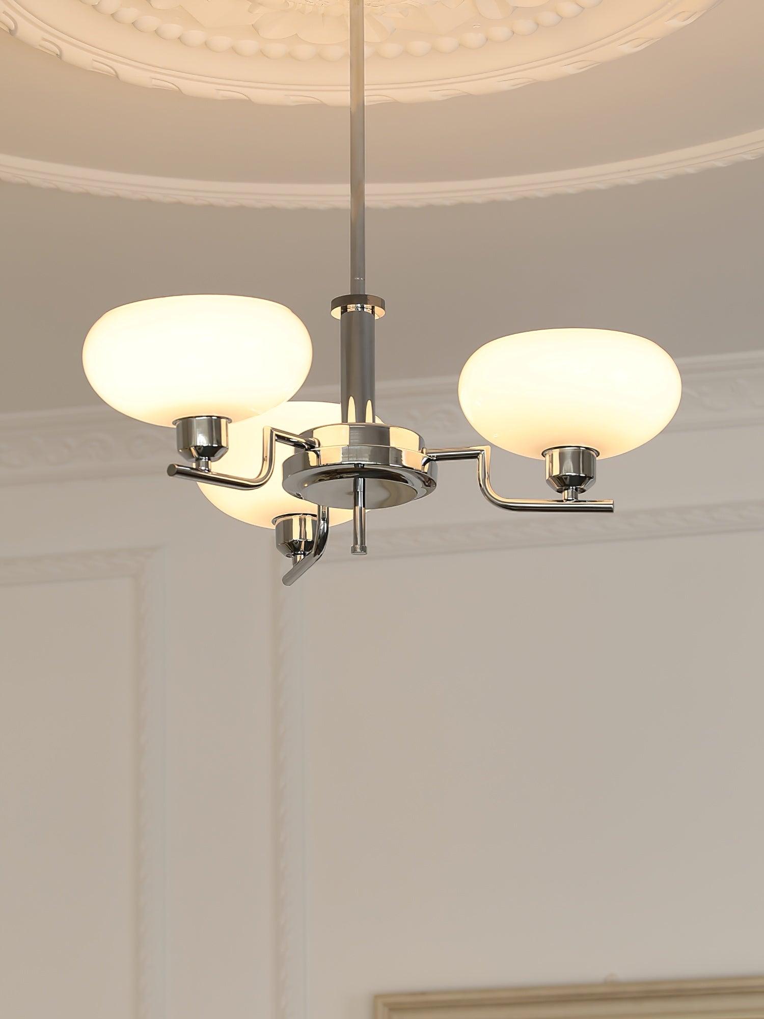 Lustra Pendant Lamp Glass Globe Brass Frame - Letslighting