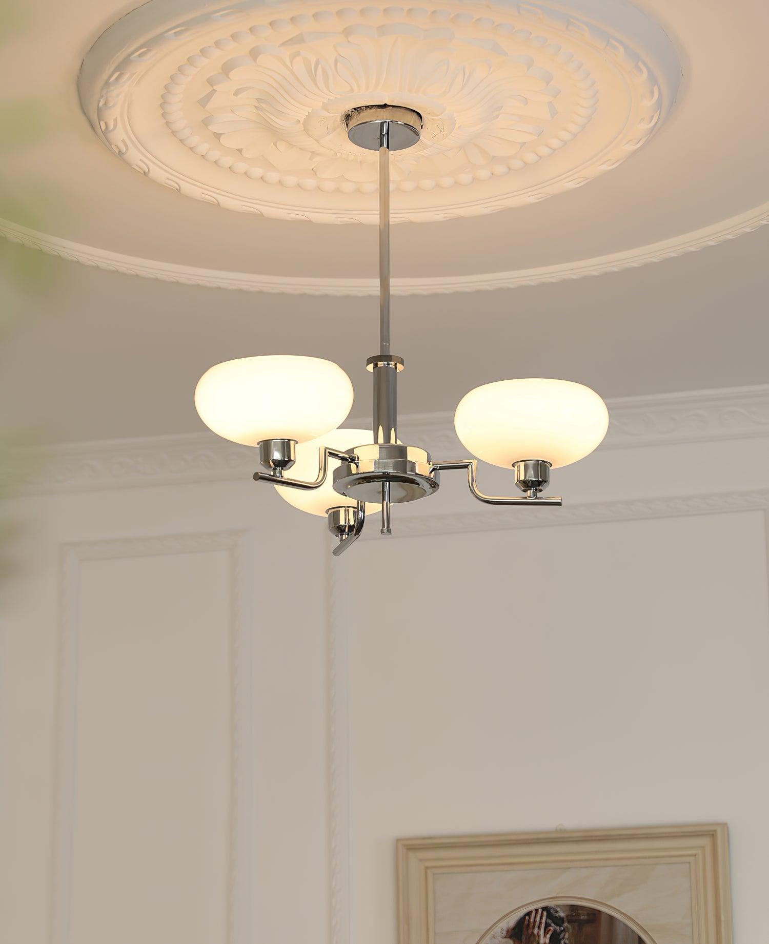 Lustra Pendant Lamp Glass Globe Brass Frame - Letslighting