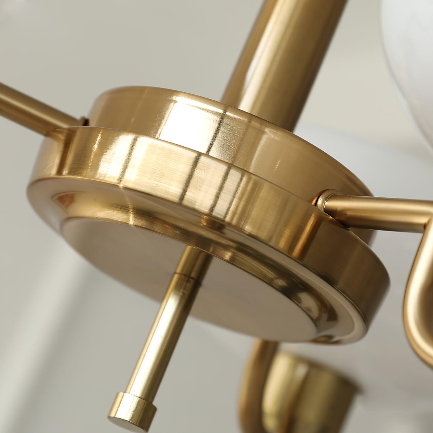 Lustra Pendant Lamp Glass Globe Brass Frame - Letslighting