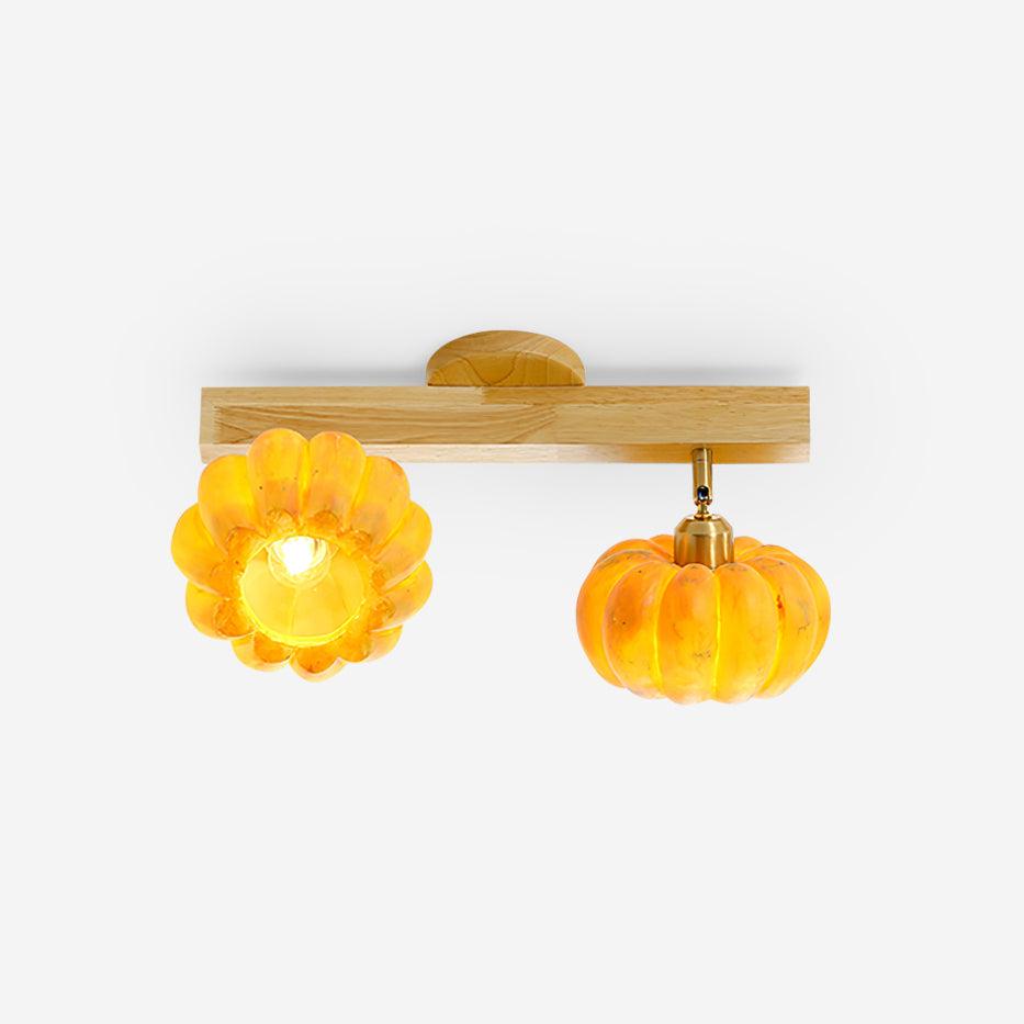 Pumpkin Ceiling Light Wood - Letslighting