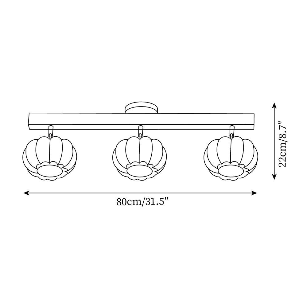 Pumpkin Ceiling Light Wood - Letslighting