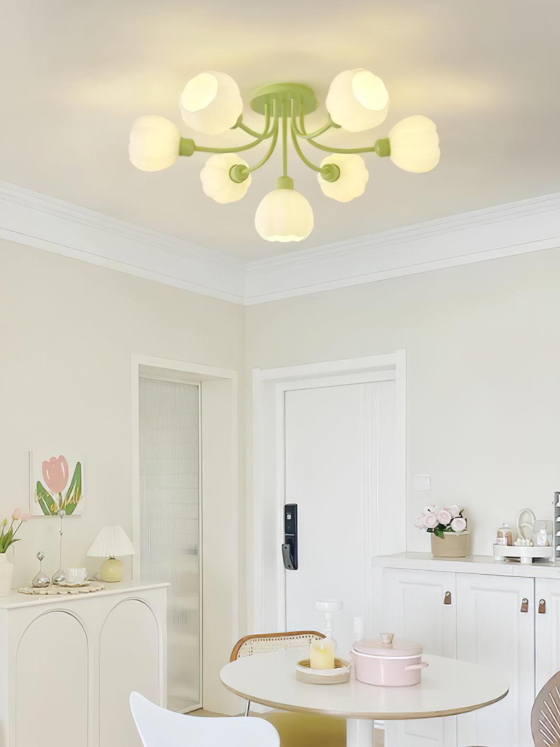 Zenorarae Elegance Matcha Glass Ceiling Lamp - Letslighting