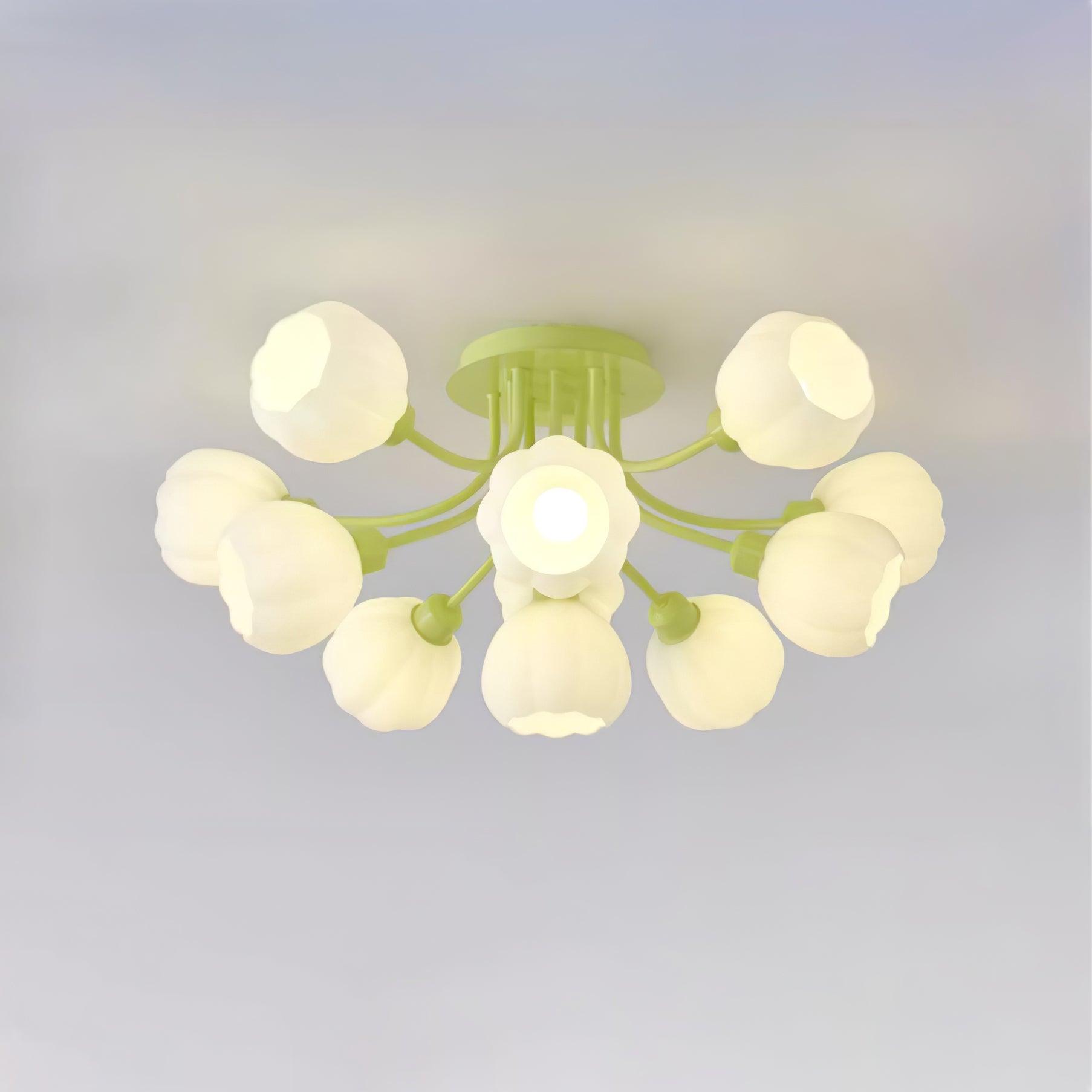 Zenorarae Elegance Matcha Glass Ceiling Lamp - Letslighting