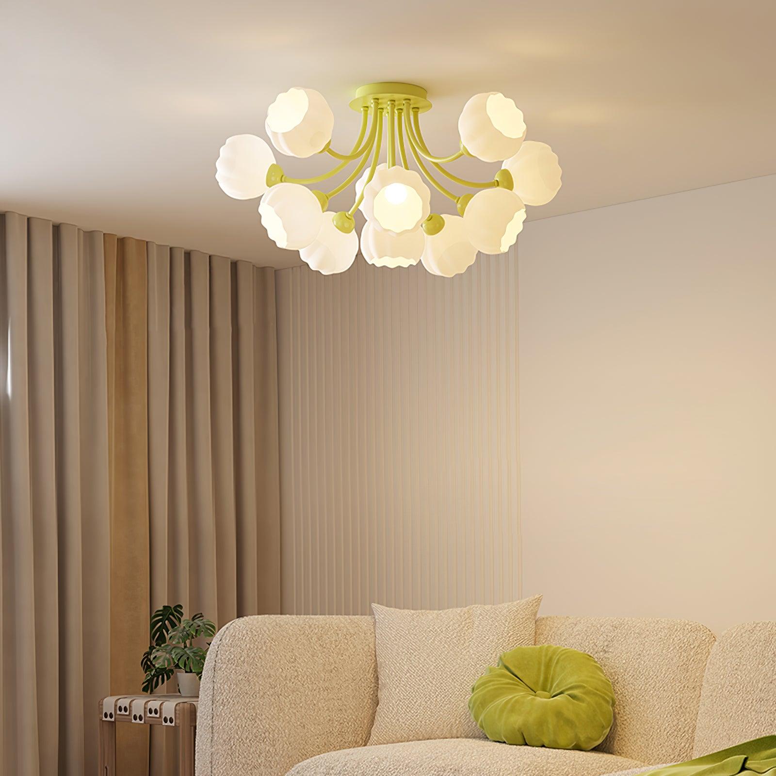 Zenorarae Elegance Matcha Glass Ceiling Lamp - Letslighting