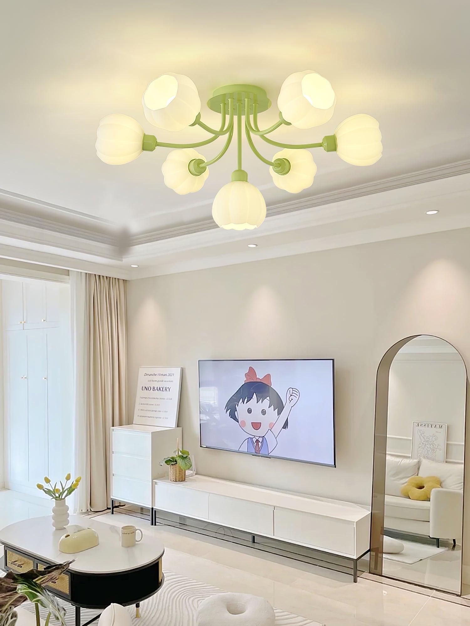 Zenorarae Elegance Matcha Glass Ceiling Lamp - Letslighting