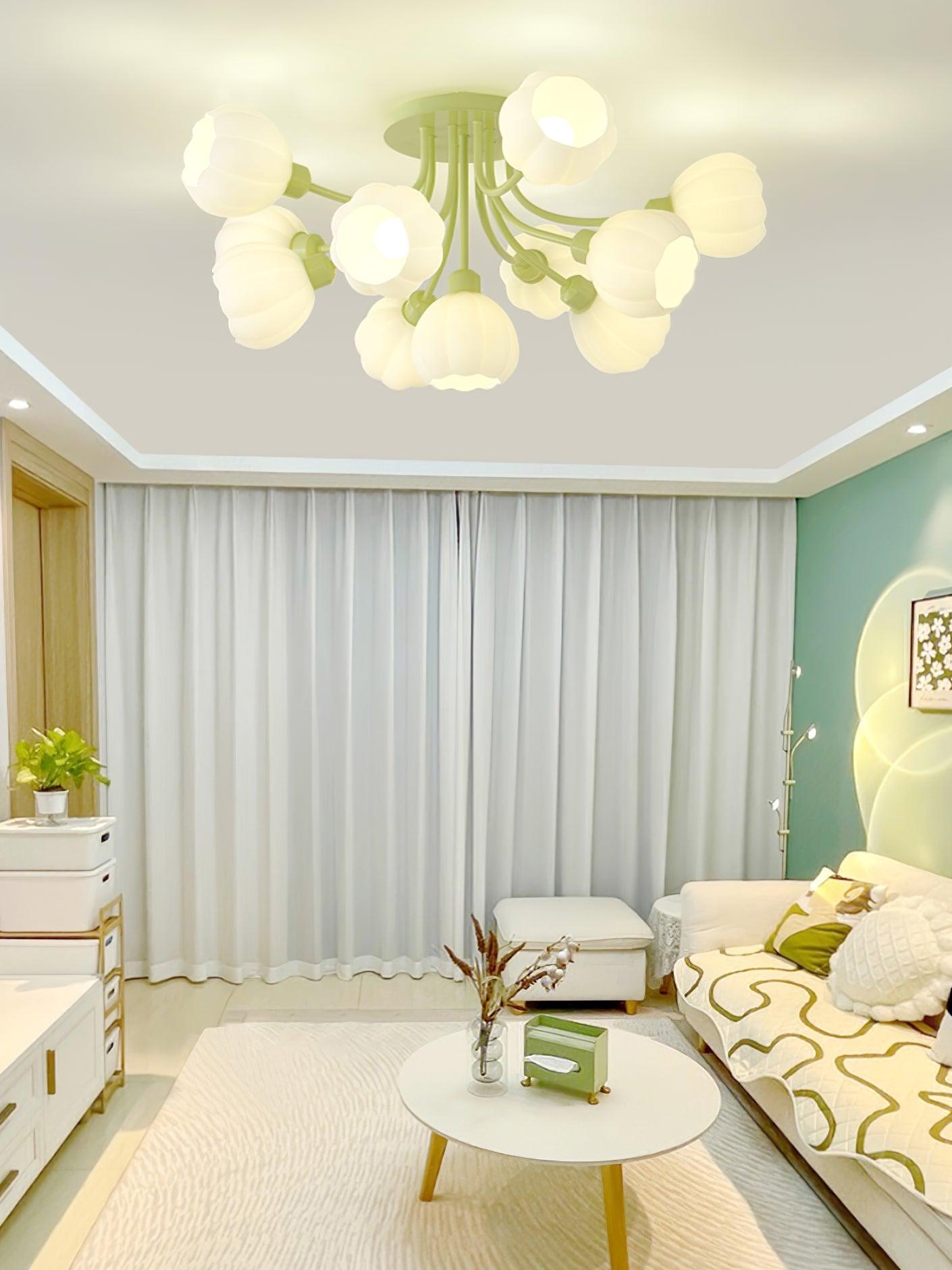 Zenorarae Elegance Matcha Glass Ceiling Lamp - Letslighting