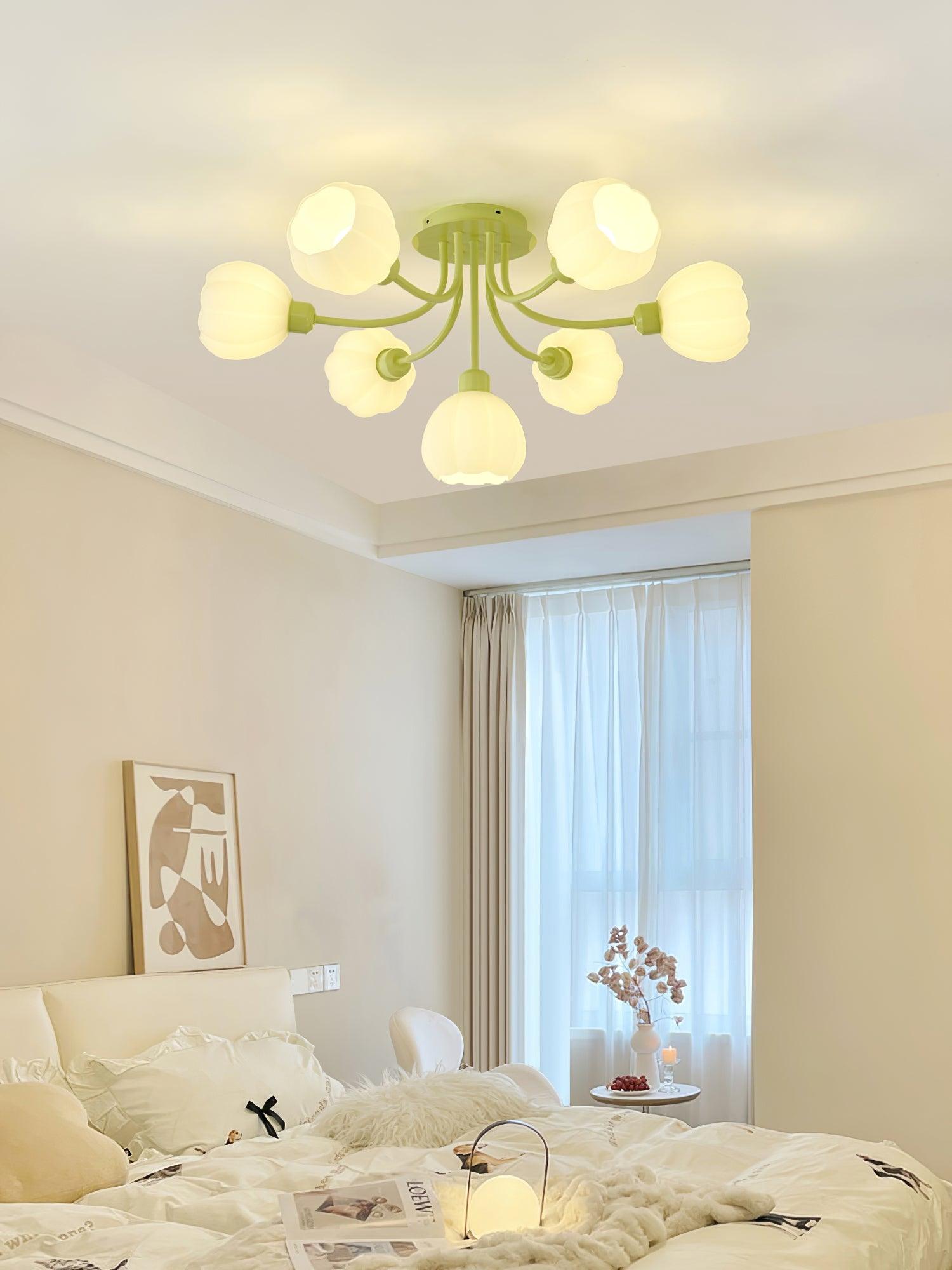 Zenorarae Elegance Matcha Glass Ceiling Lamp - Letslighting
