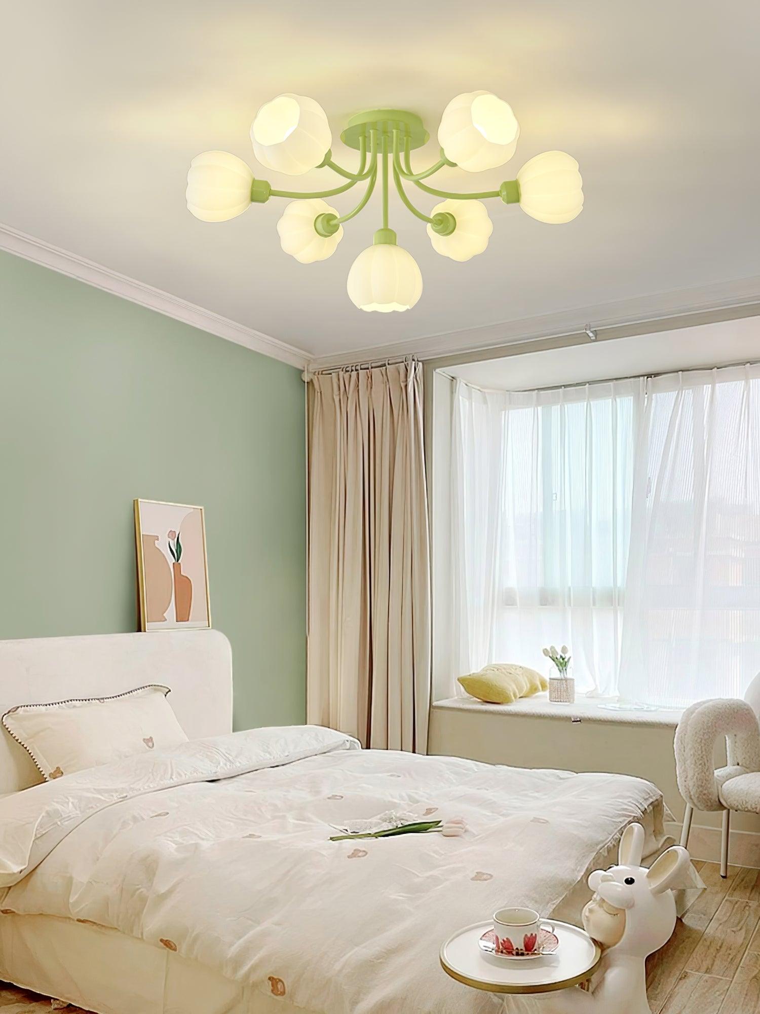 Zenorarae Elegance Matcha Glass Ceiling Lamp - Letslighting