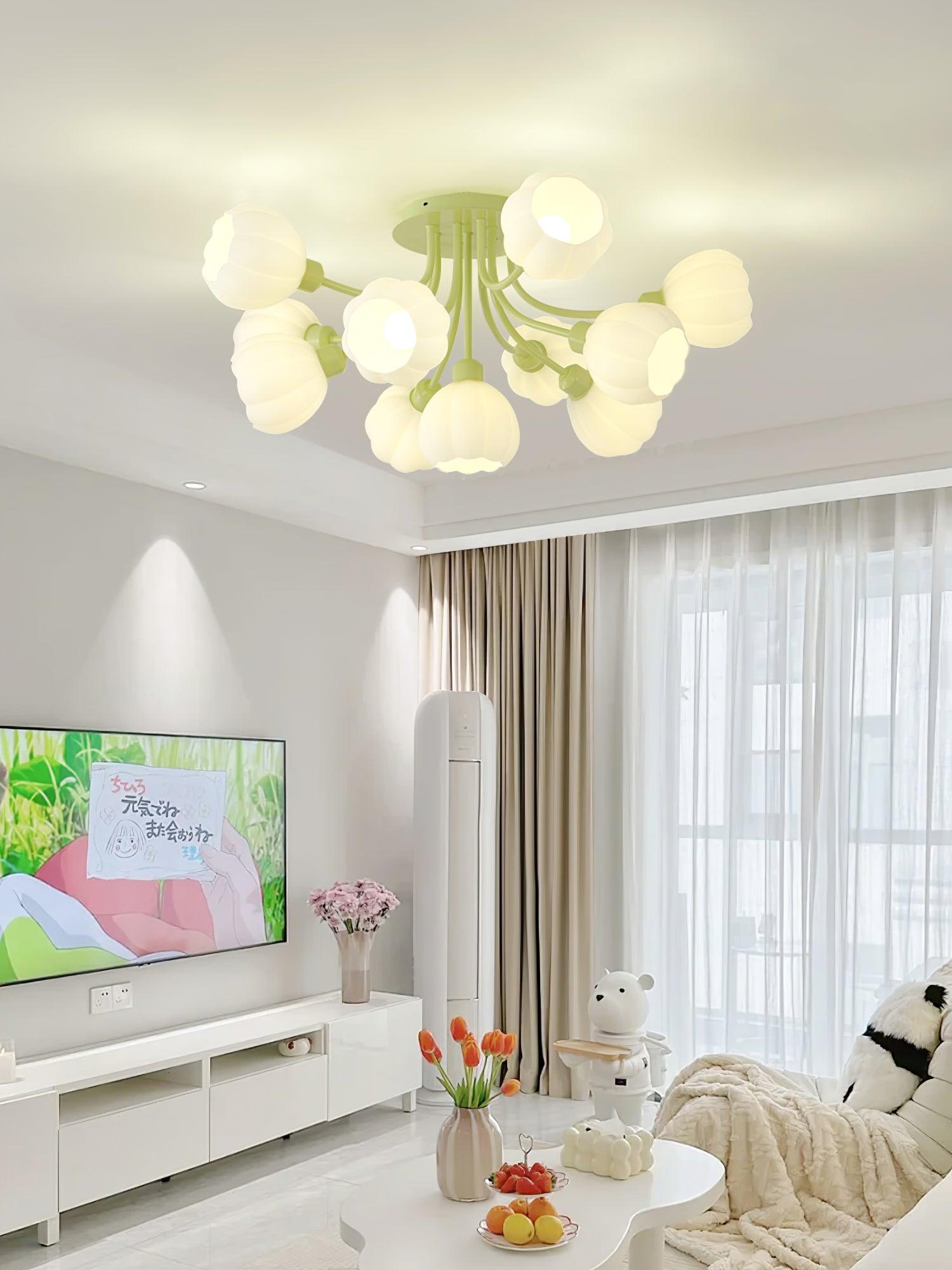 Zenorarae Elegance Matcha Glass Ceiling Lamp - Letslighting