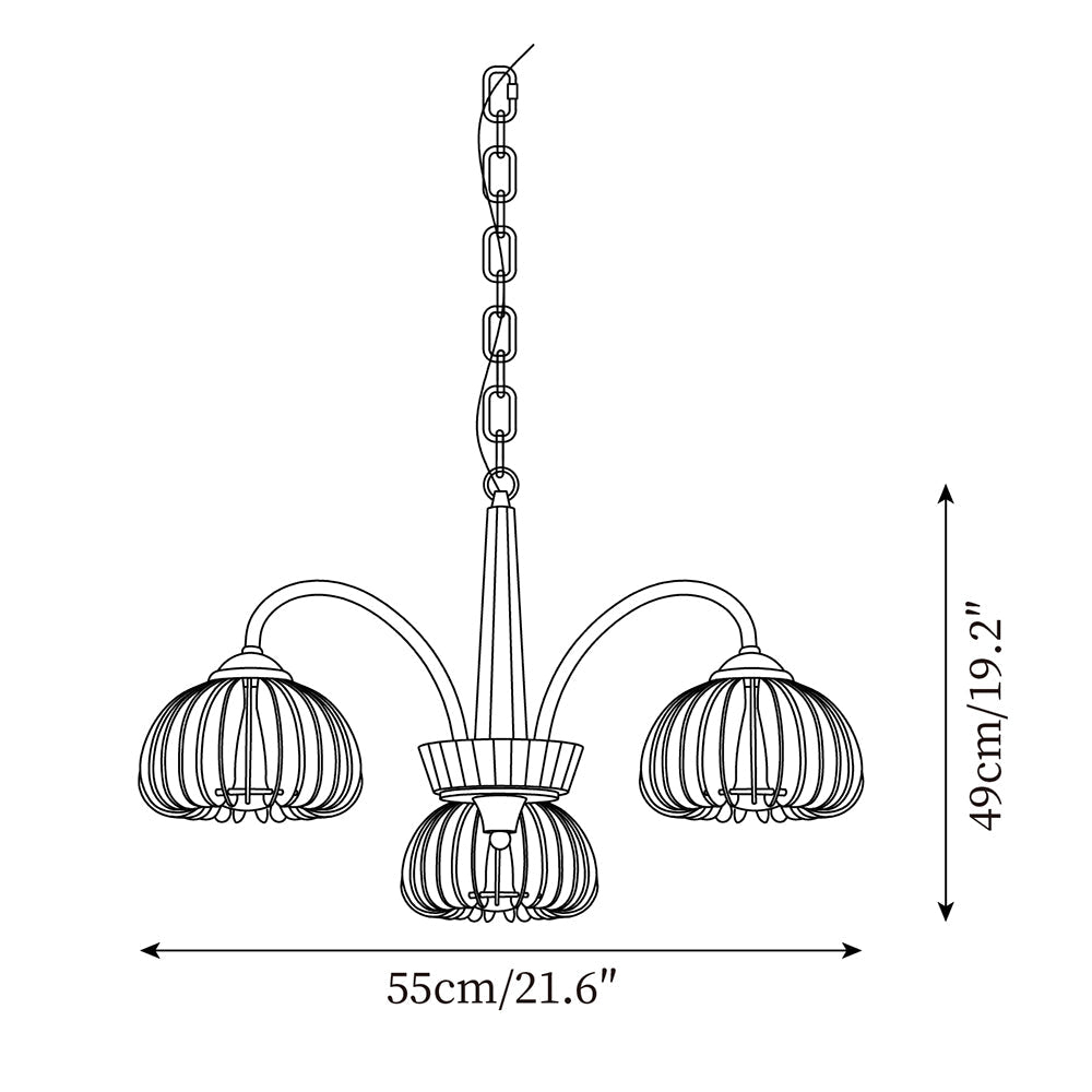 Autumn Glow Pumpkin Wooden Chandelier - Letslighting