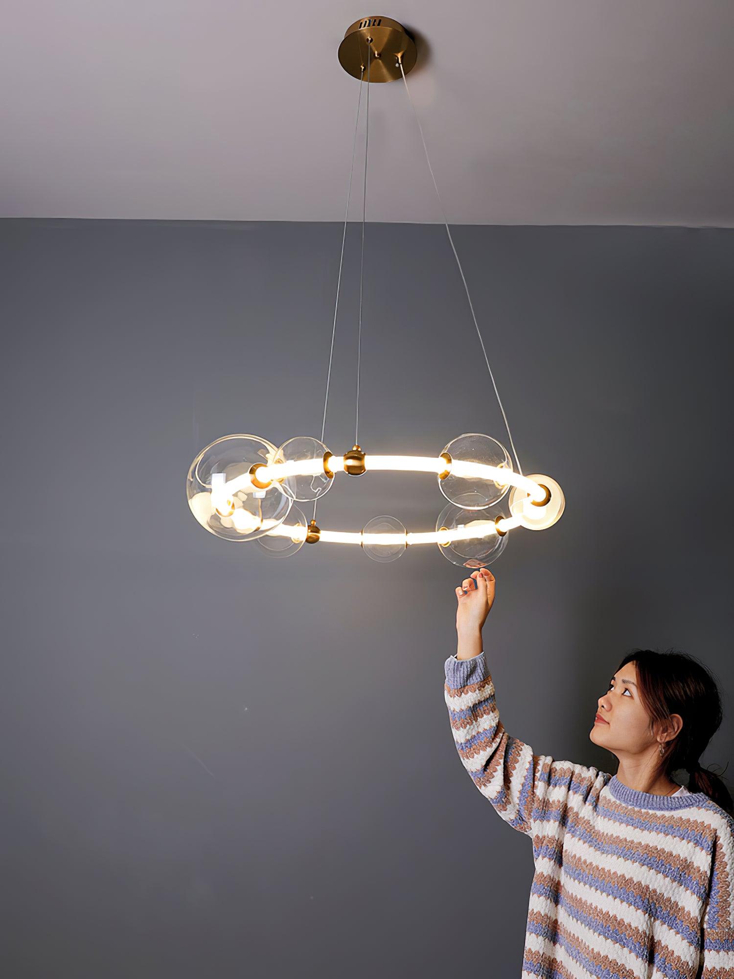 Lustra Chandelier Bubble Clear Ring Contemporary Minimalist - Letslighting