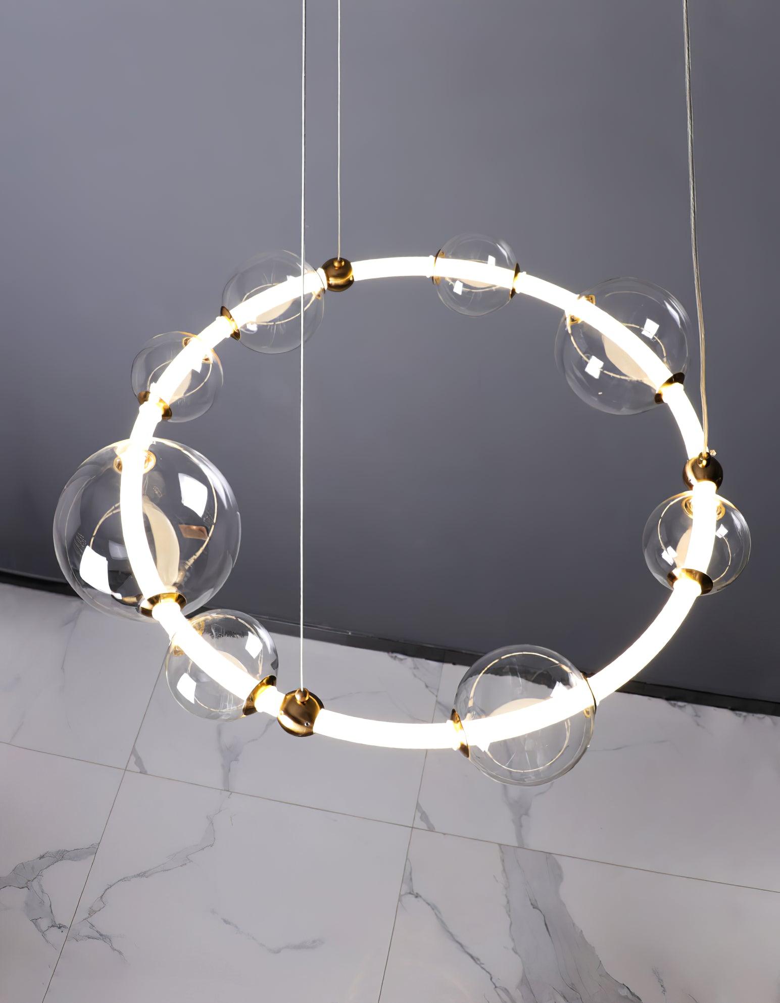 Lustra Chandelier Bubble Clear Ring Contemporary Minimalist - Letslighting