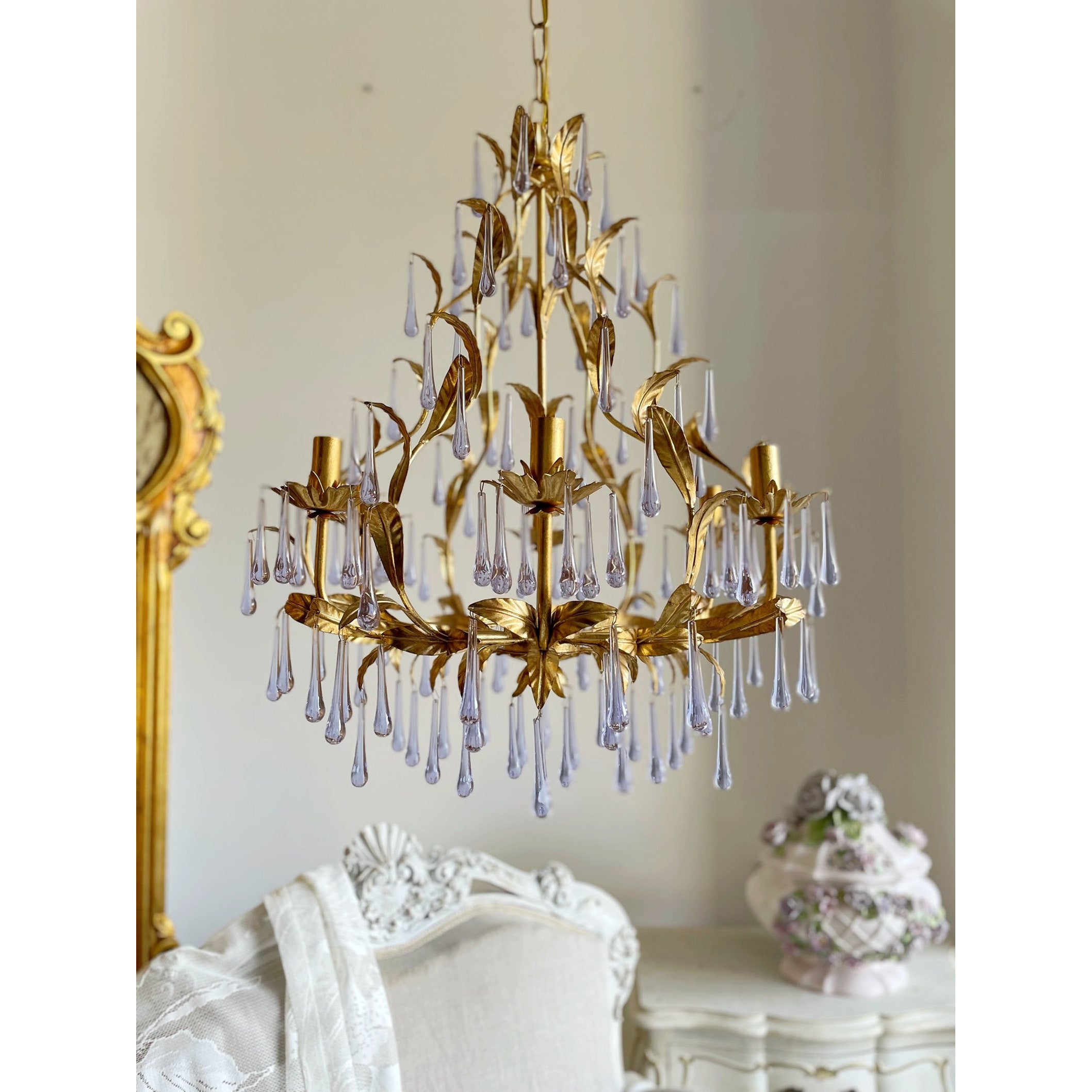 Ilvenel Postmodern Luxury Birdcage Purple Glass Chandelier - Letslighting