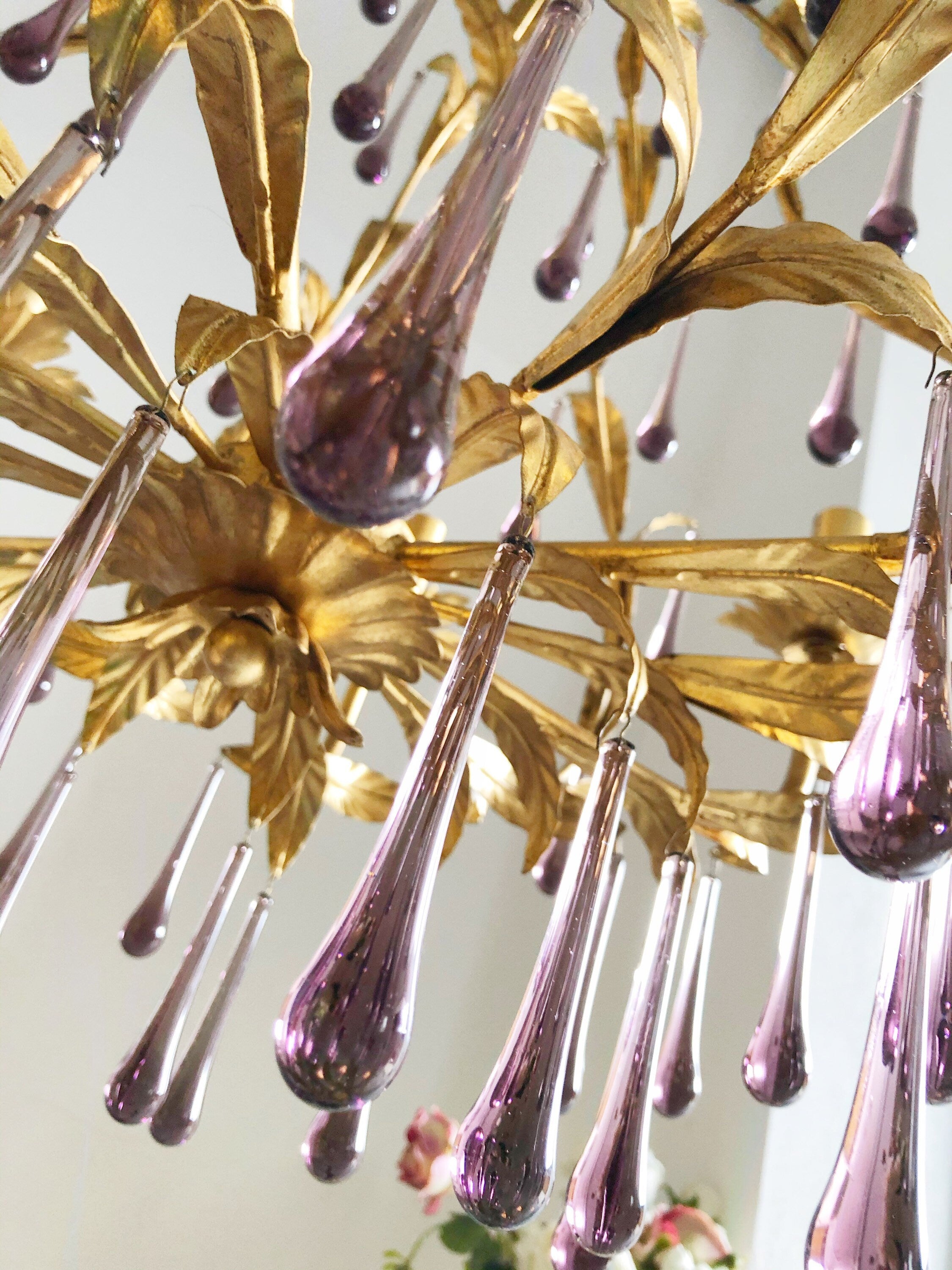 Ilvenel Postmodern Luxury Birdcage Purple Glass Chandelier - Letslighting
