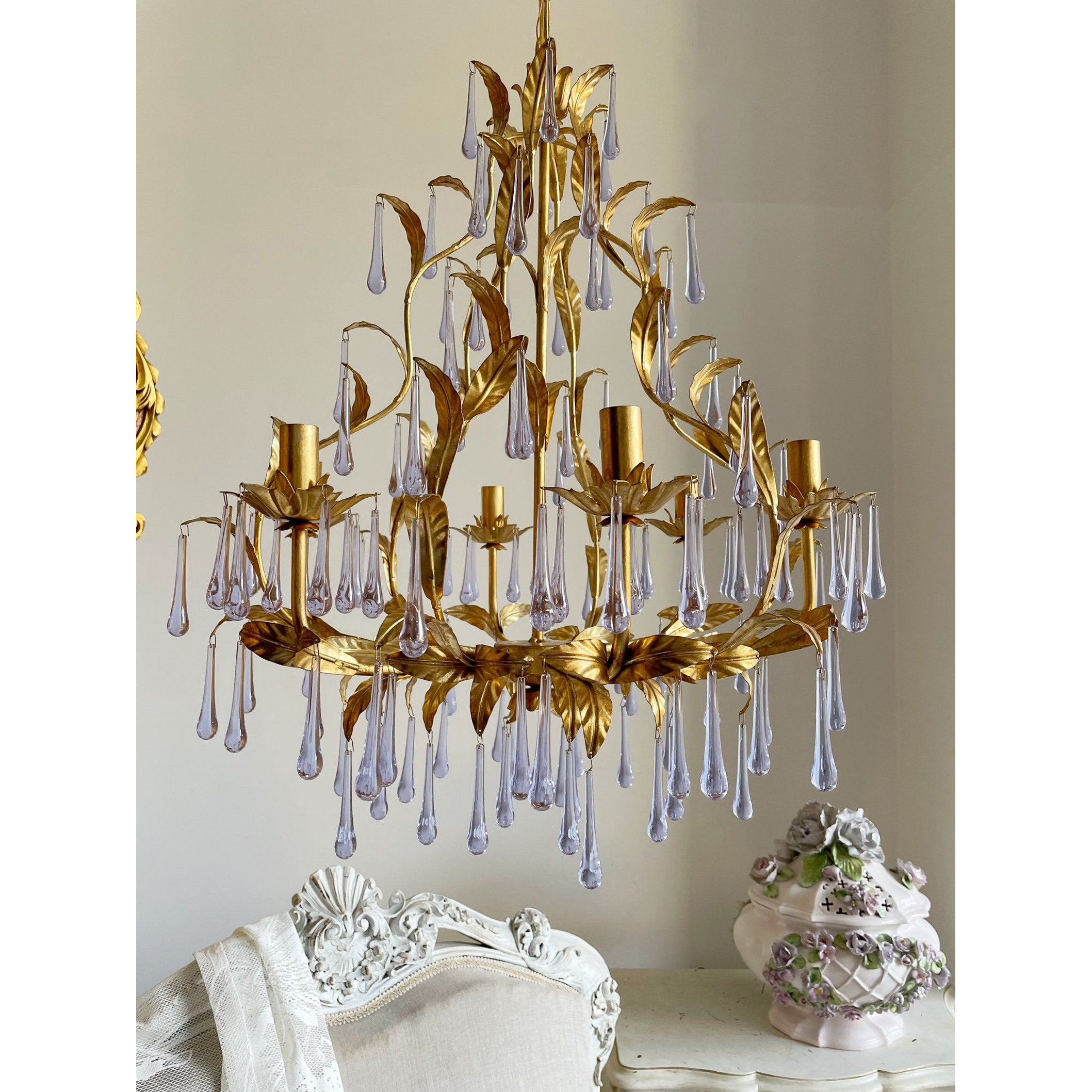 Ilvenel Postmodern Luxury Birdcage Purple Glass Chandelier - Letslighting