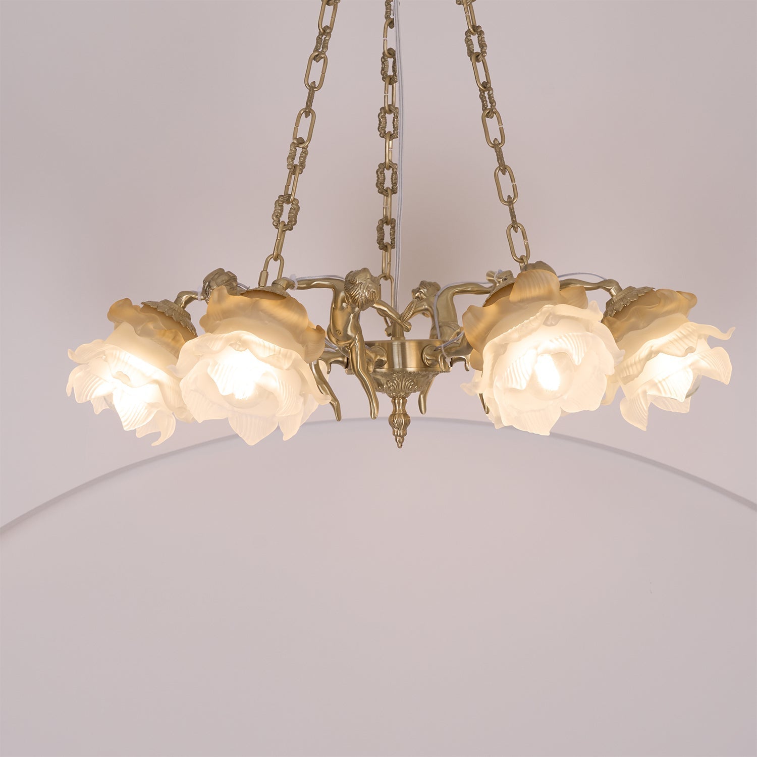 Lustra Chandelier Brass Suspension Floral Vintage - Letslighting