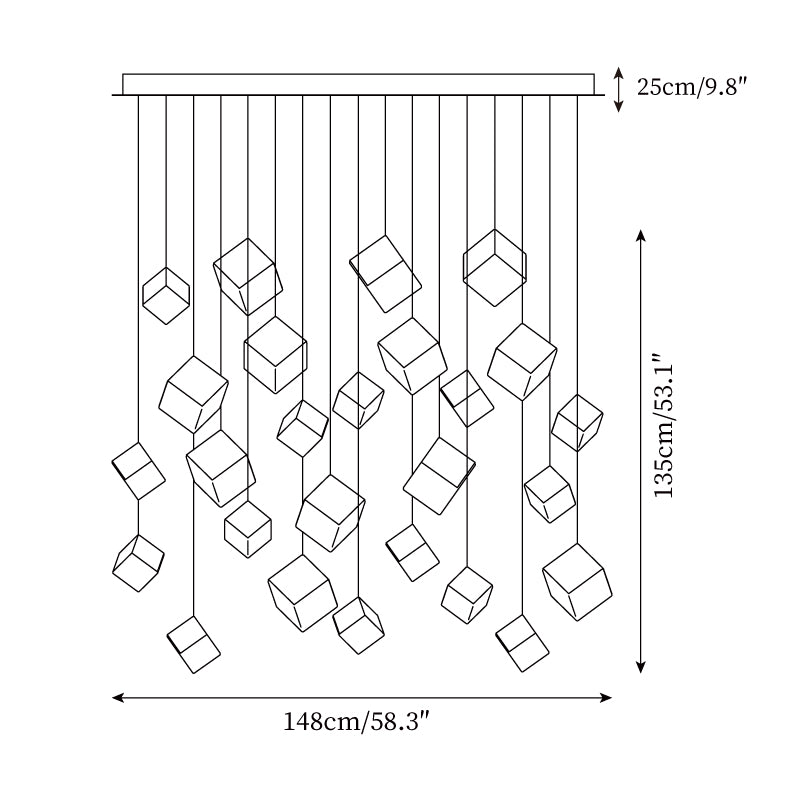 Arco Artistic Geometric Cube Chandelier - Letslighting