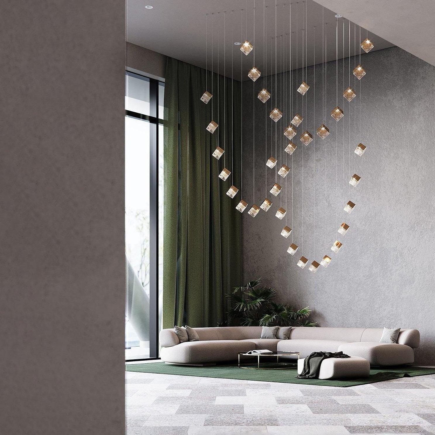 Arco Artistic Geometric Cube Chandelier - Letslighting