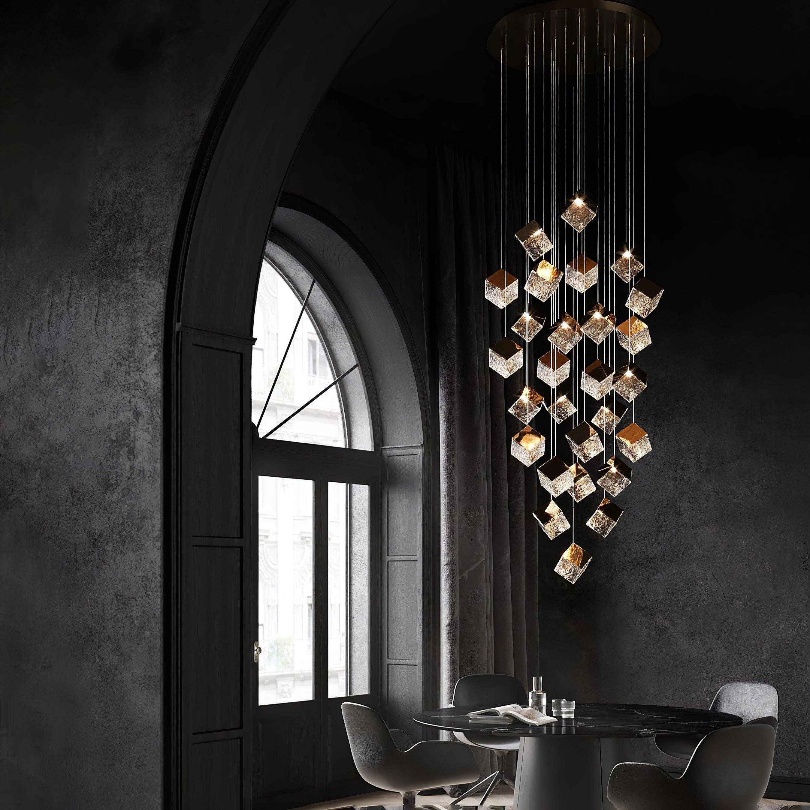 Arco Artistic Geometric Cube Chandelier - Letslighting