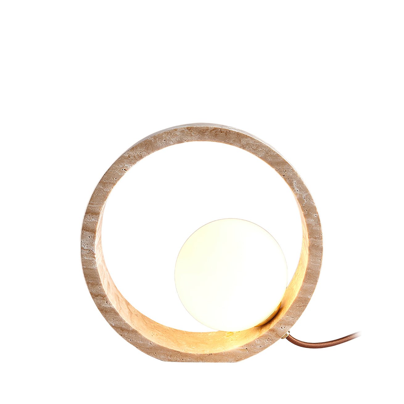 Orzore Circular Travertine Table Lamp - Letslighting