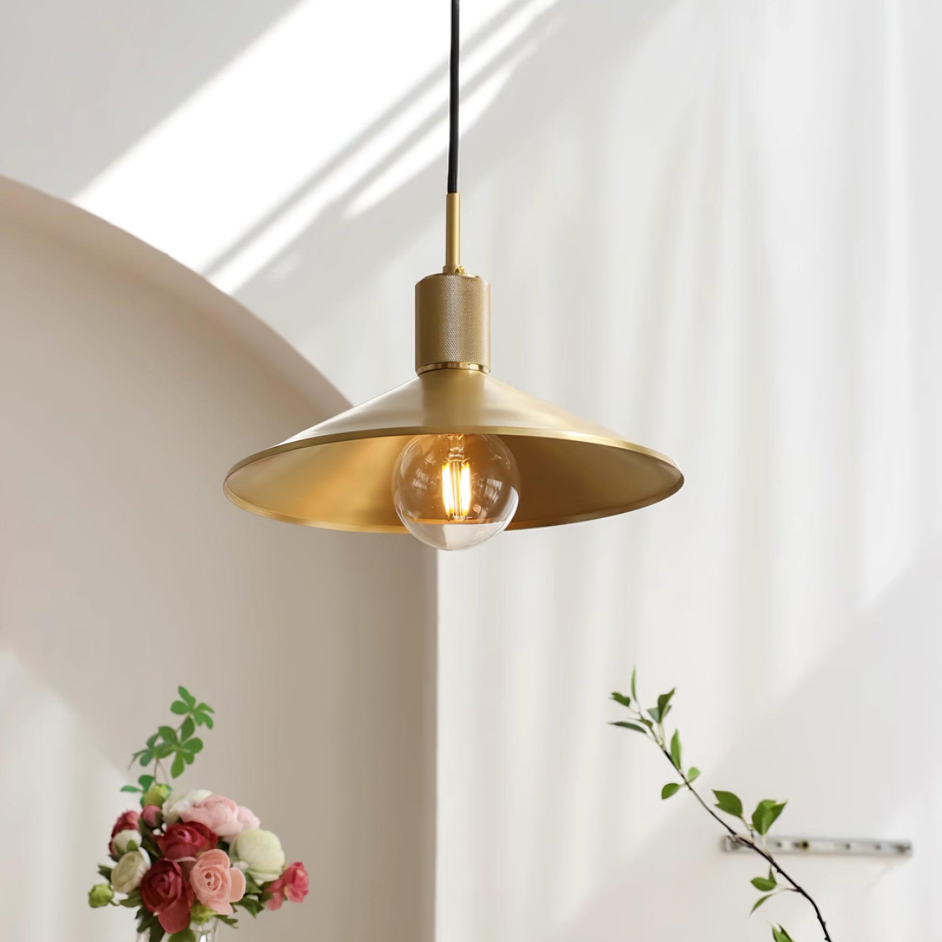 Quentin Pendant Lamp Brass Cone - Letslighting