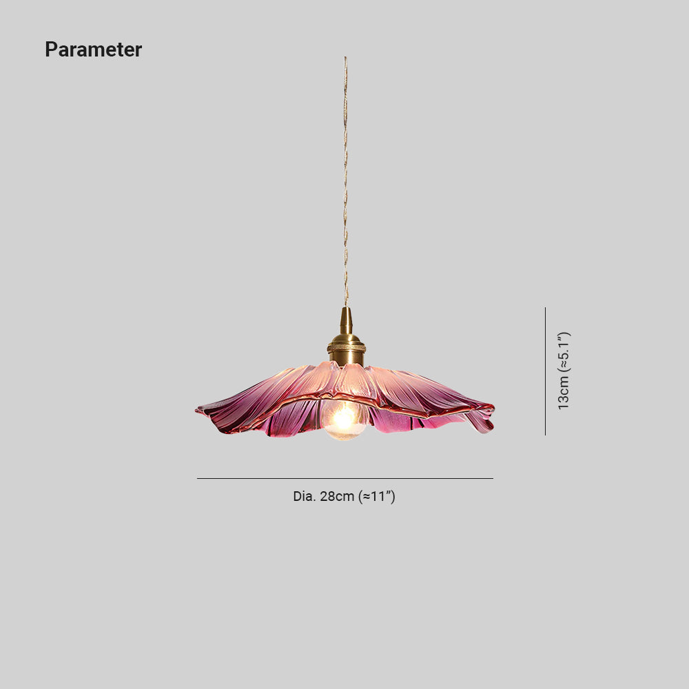 Aria Flower Glass Hanging Pendant Light Hardwire / Plug