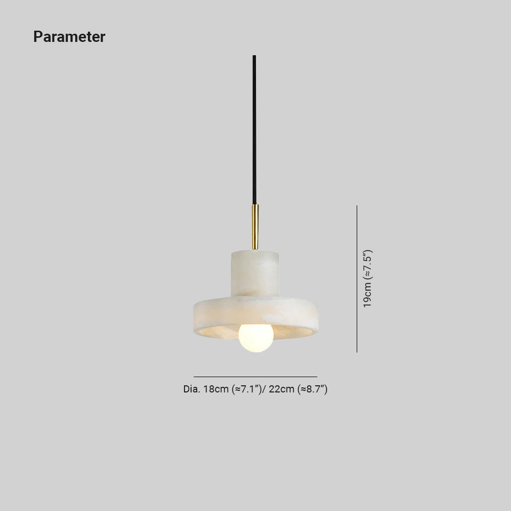 Ritta Pendant Lamp Alabaster Hat-Shape