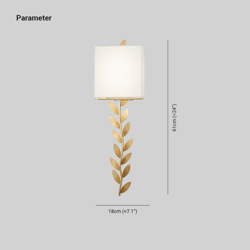 Verve Wall Lamp Brass Leaf Fabric - Letslighting