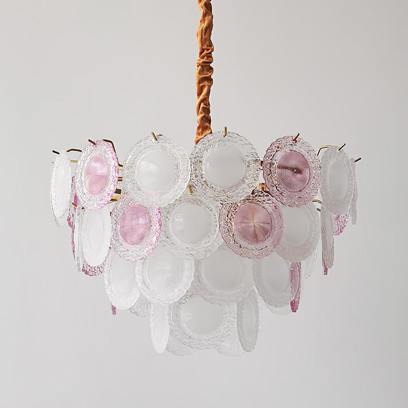 Lustra Chandelier Glass Disc Layered Playful - Letslighting