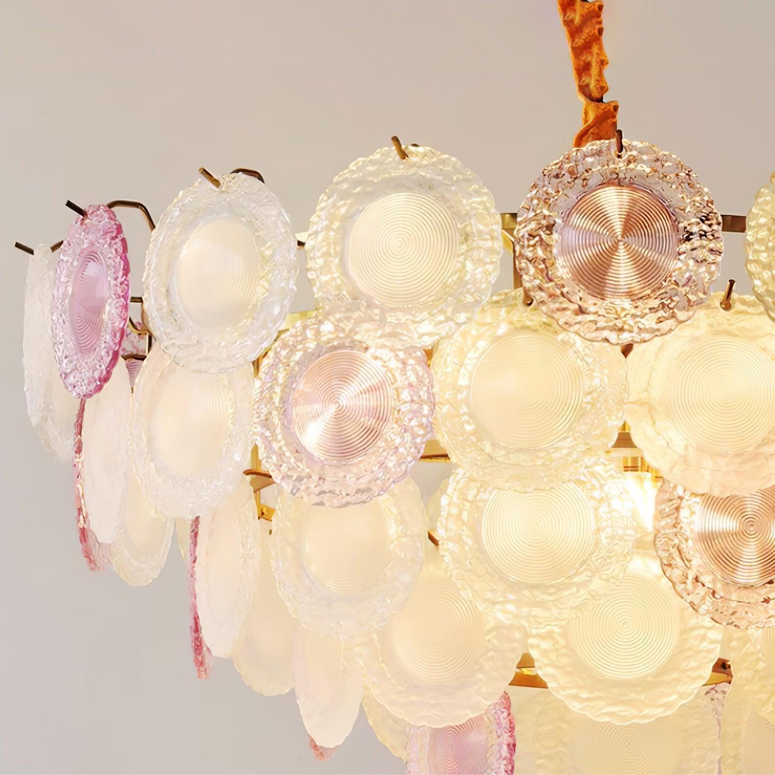 Lustra Chandelier Glass Disc Layered Playful - Letslighting