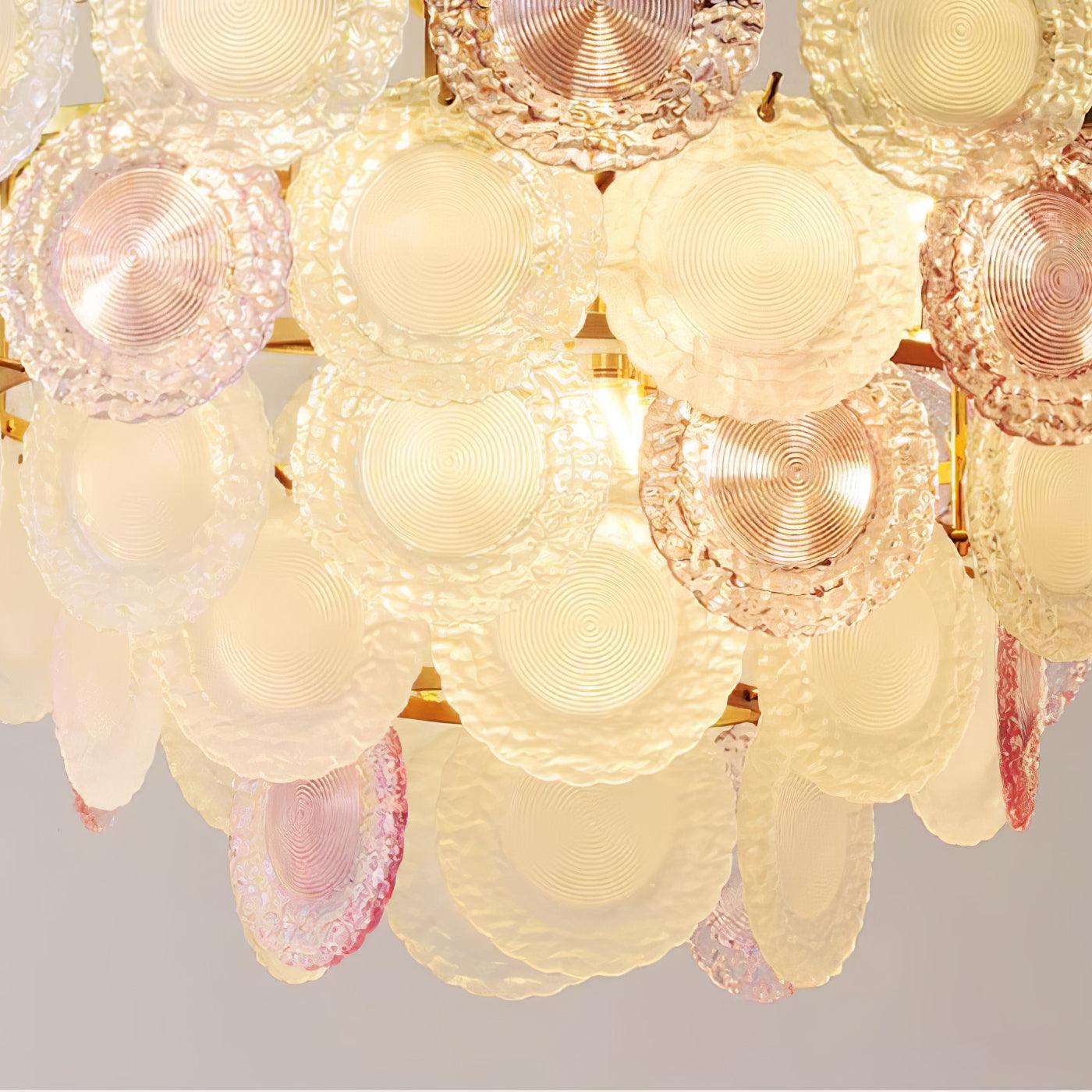 Lustra Chandelier Glass Disc Layered Playful - Letslighting