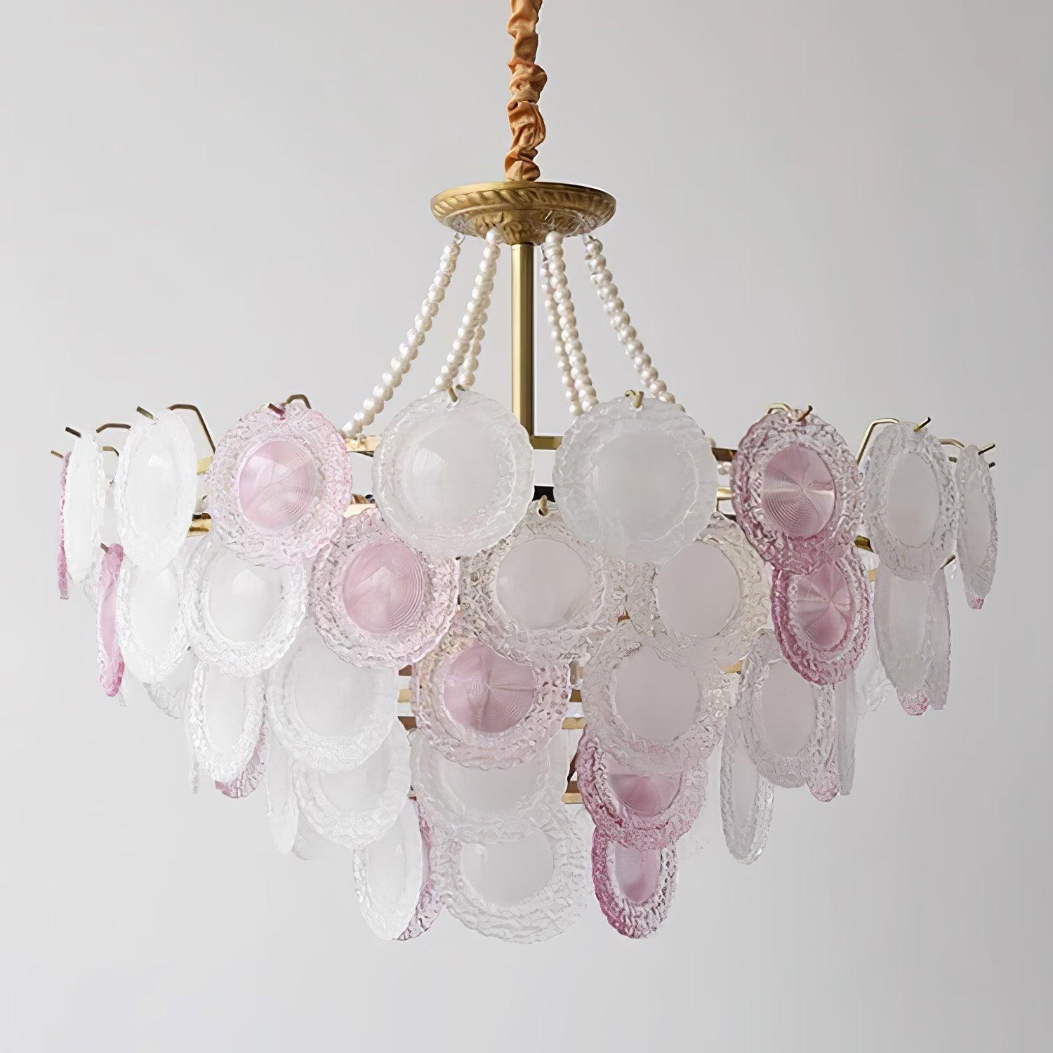 Lustra Chandelier Glass Disc Layered Playful - Letslighting