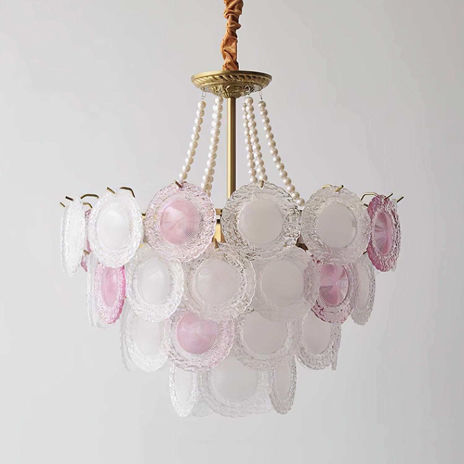 Lustra Chandelier Glass Disc Layered Playful - Letslighting
