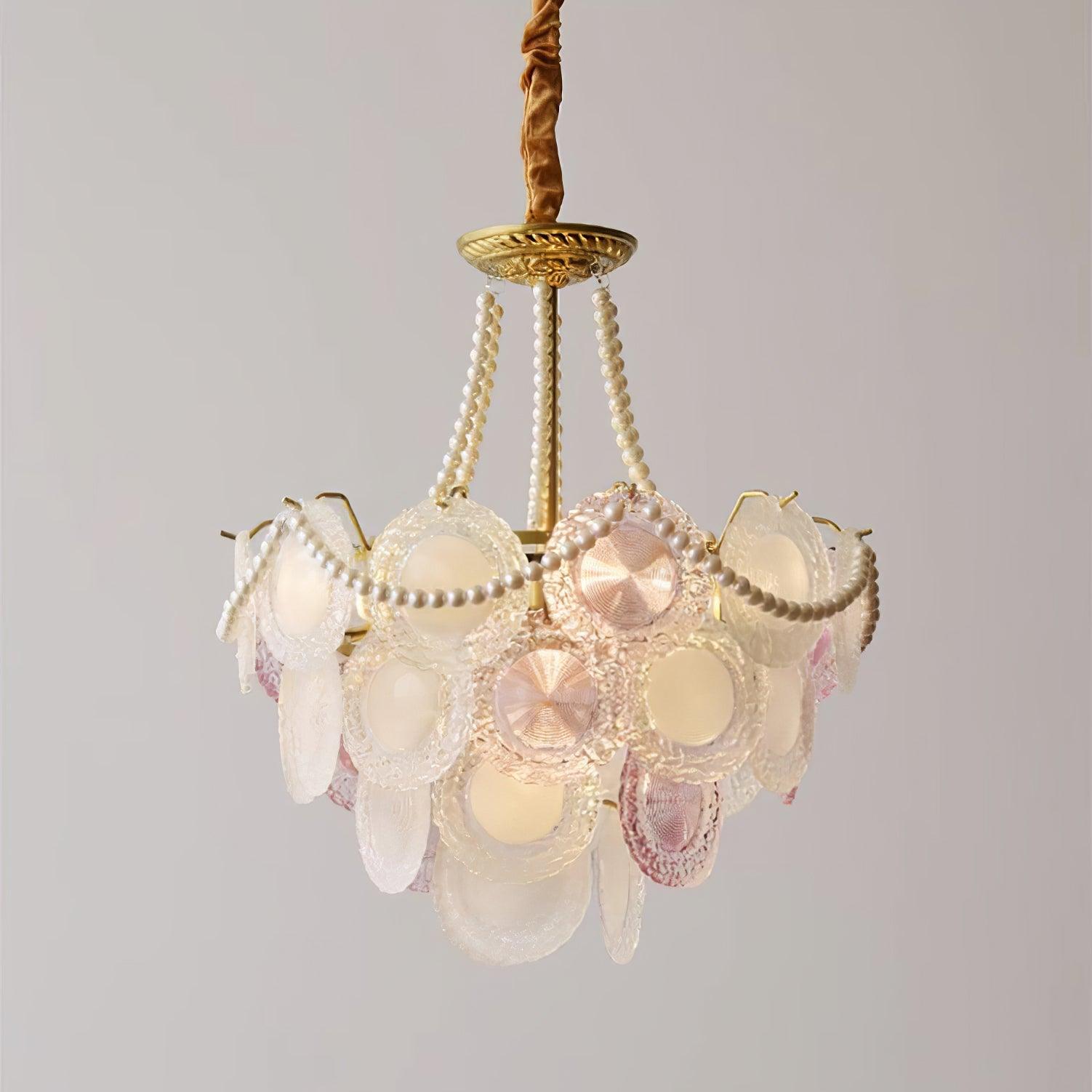 Lustra Chandelier Glass Disc Layered Playful - Letslighting