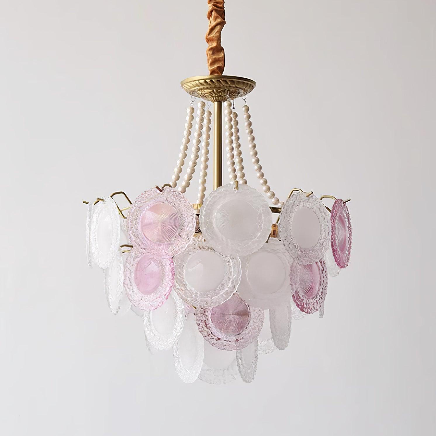 Lustra Chandelier Glass Disc Layered Playful - Letslighting