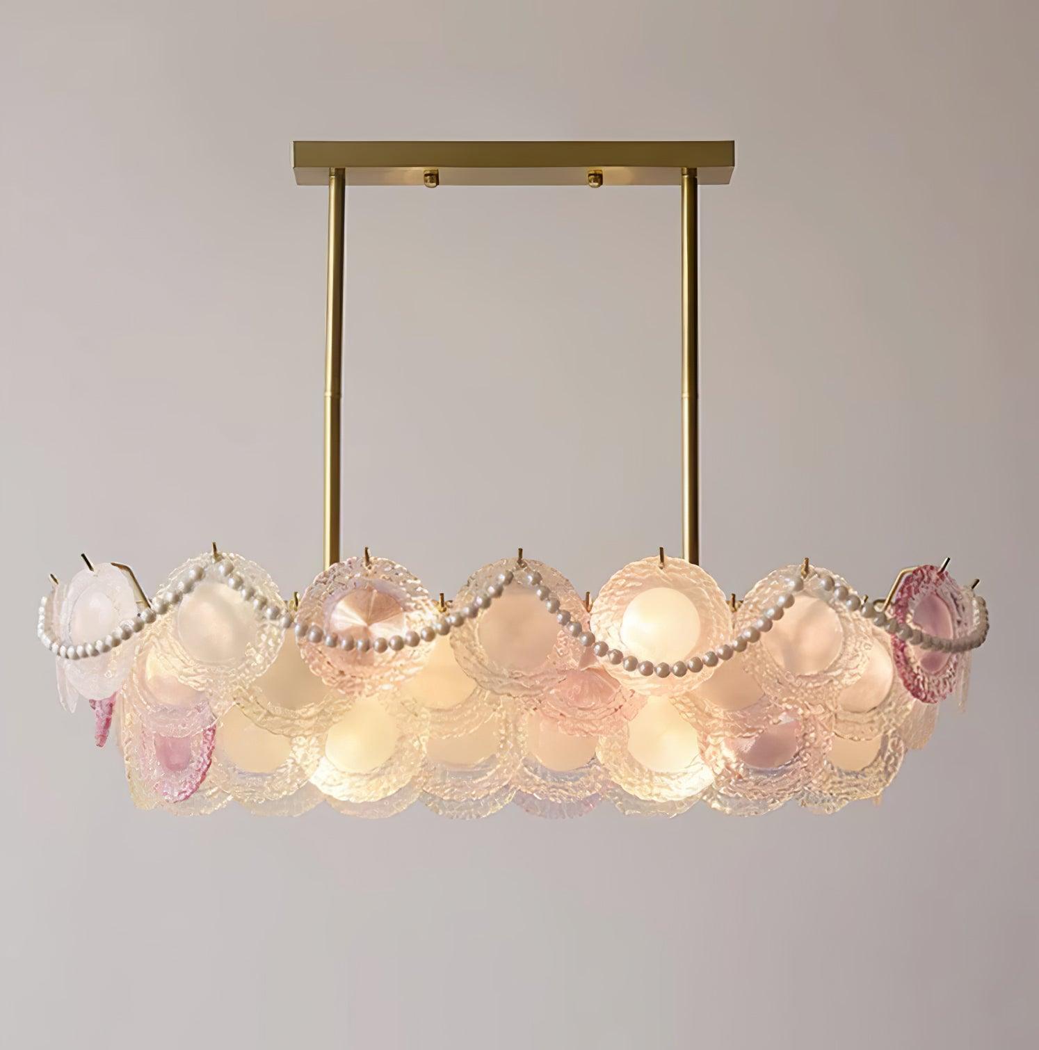 Lustra Chandelier Glass Disc Layered Playful - Letslighting