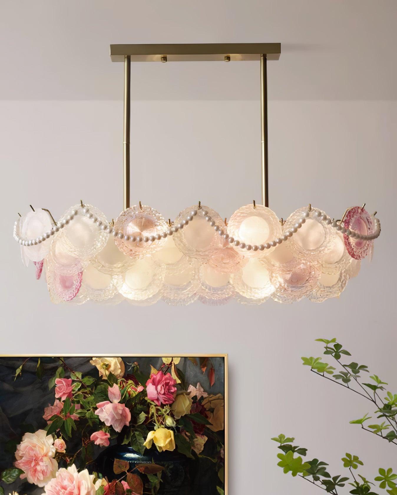 Lustra Chandelier Glass Disc Layered Playful - Letslighting