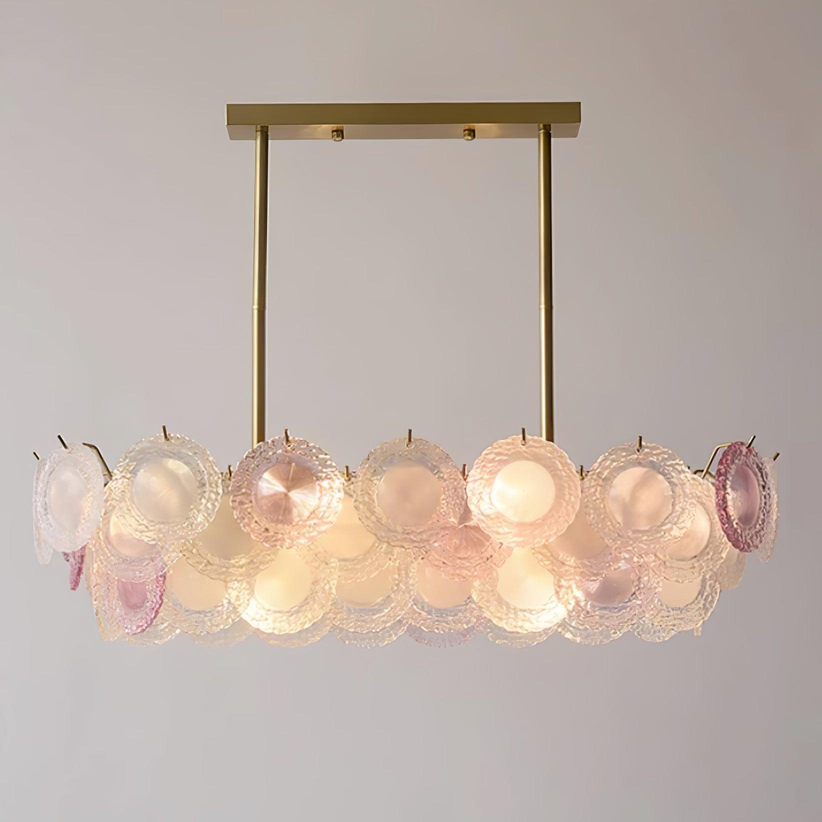 Lustra Chandelier Glass Disc Layered Playful - Letslighting