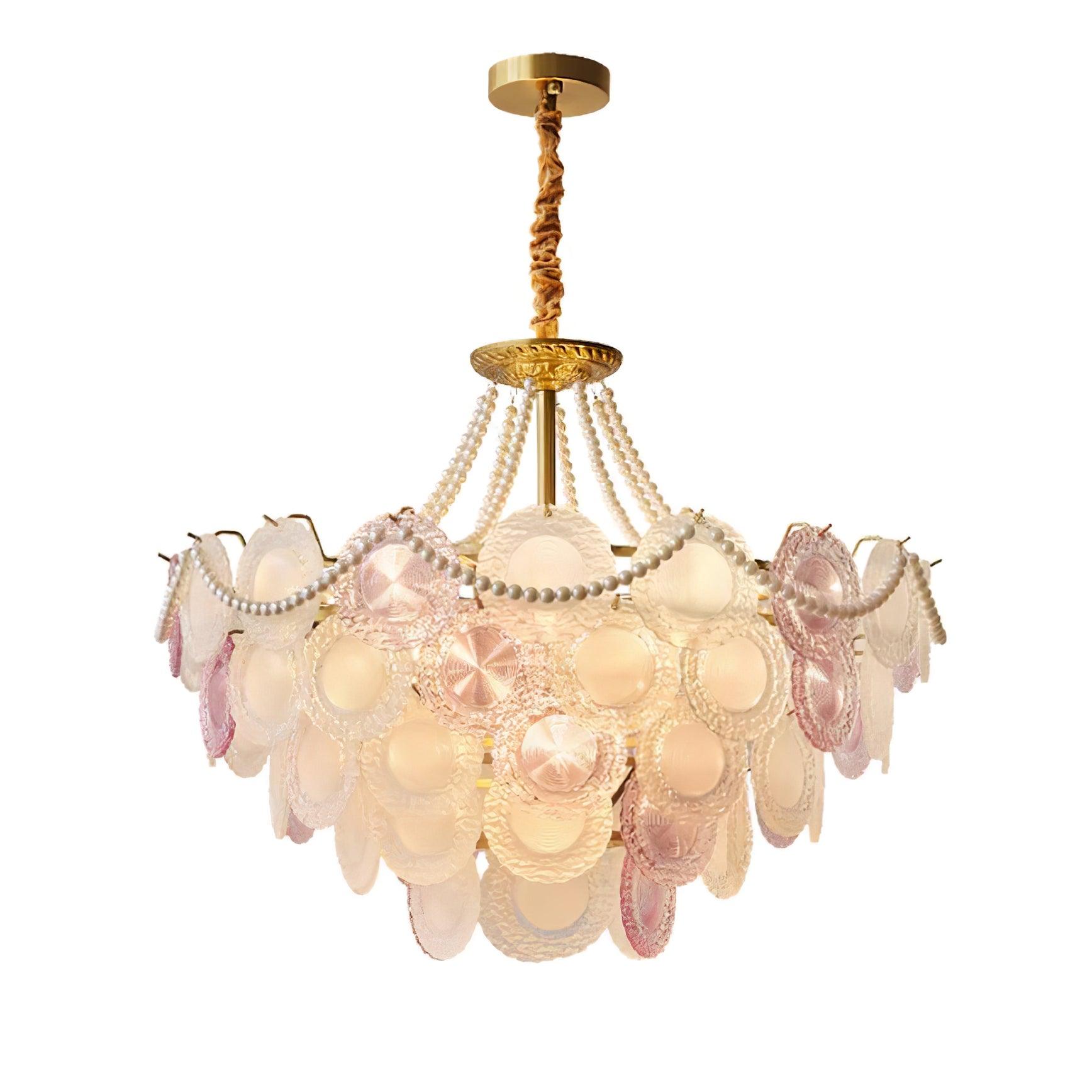 Lustra Chandelier Glass Disc Layered Playful - Letslighting