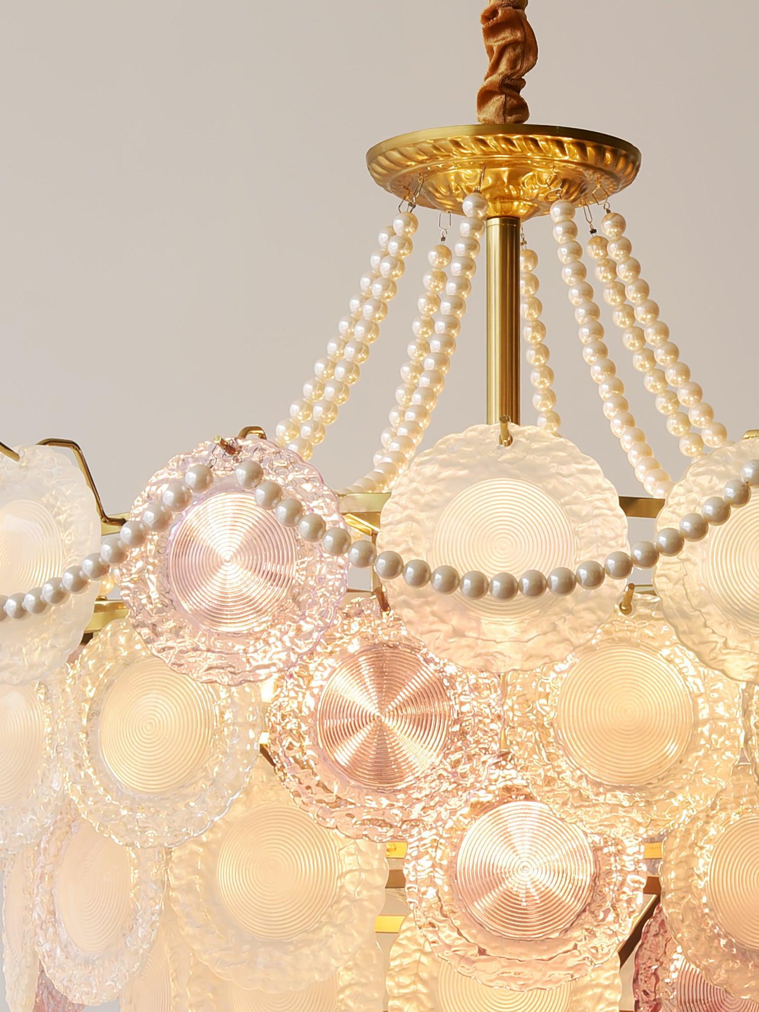 Lustra Chandelier Glass Disc Layered Playful - Letslighting