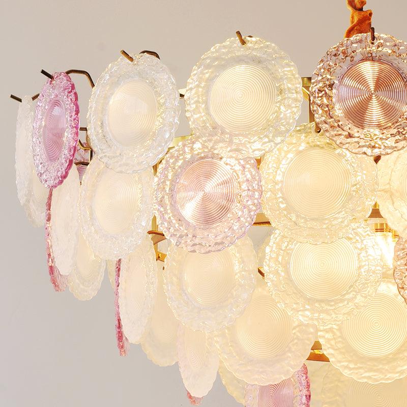Lustra Chandelier Glass Disc Layered Playful - Letslighting