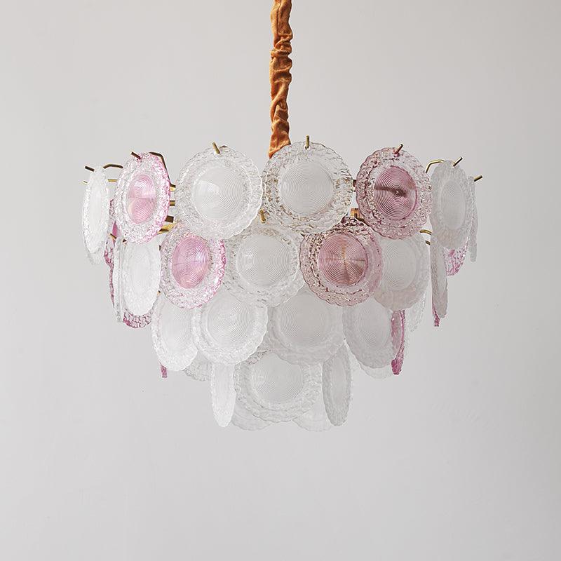 Lustra Chandelier Glass Disc Layered Playful - Letslighting