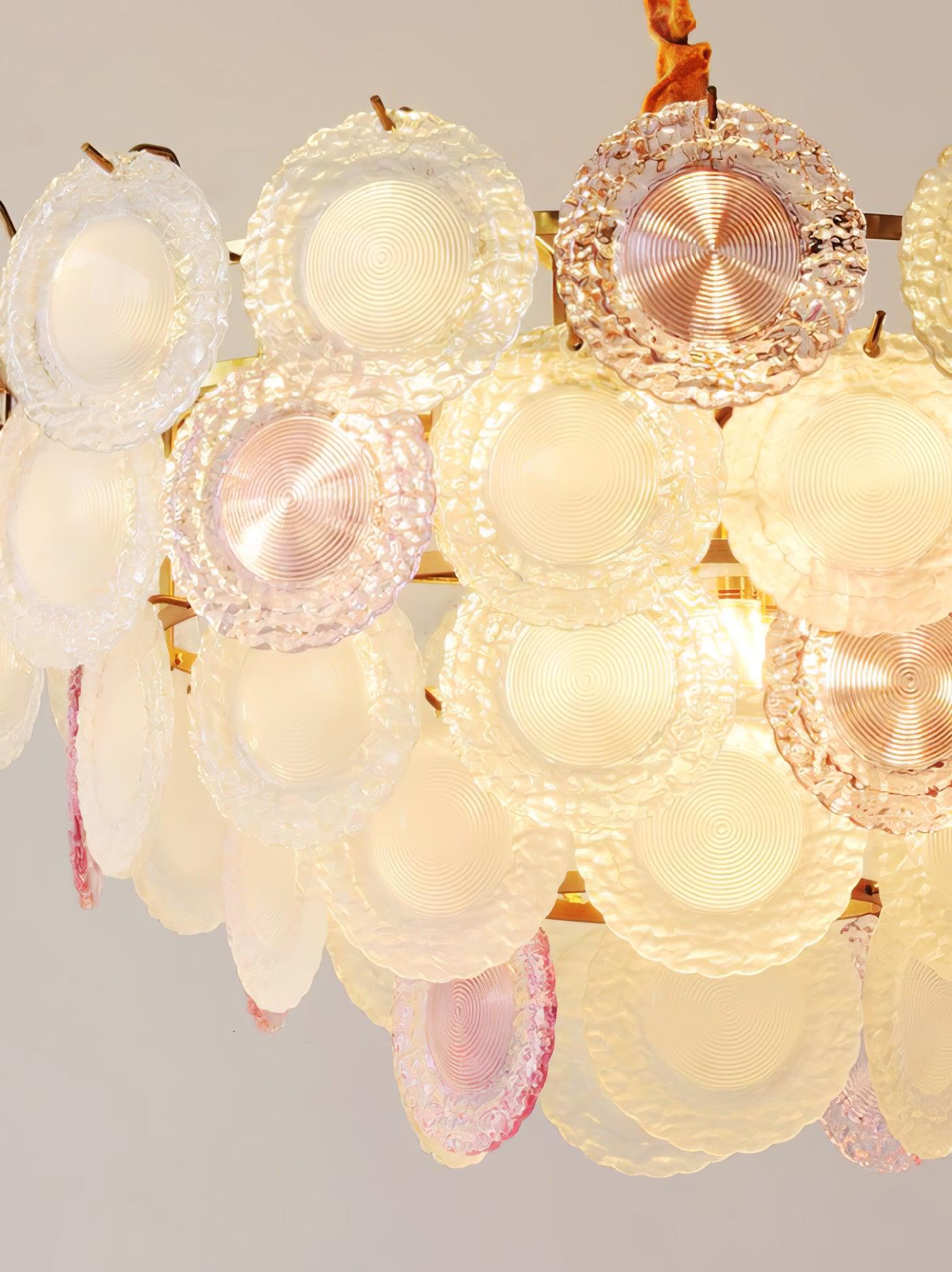 Lustra Chandelier Glass Disc Layered Playful - Letslighting
