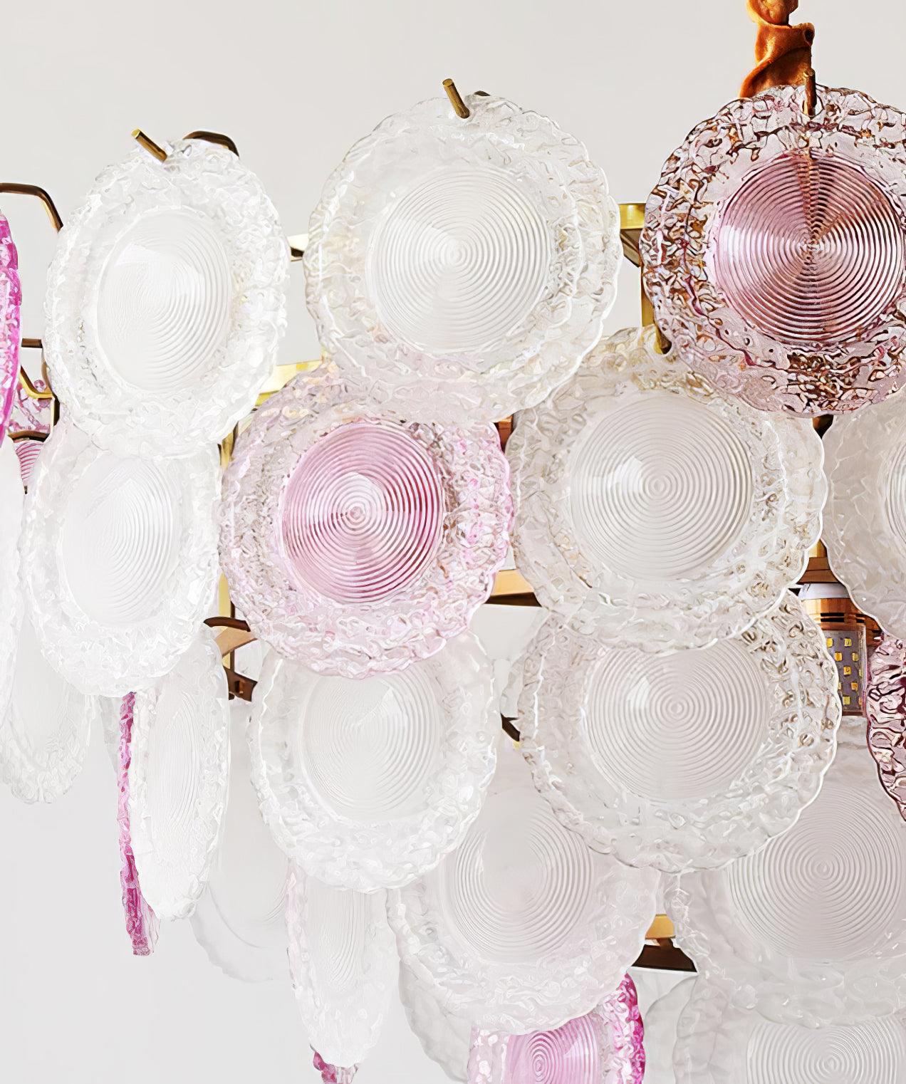 Lustra Chandelier Glass Disc Layered Playful - Letslighting