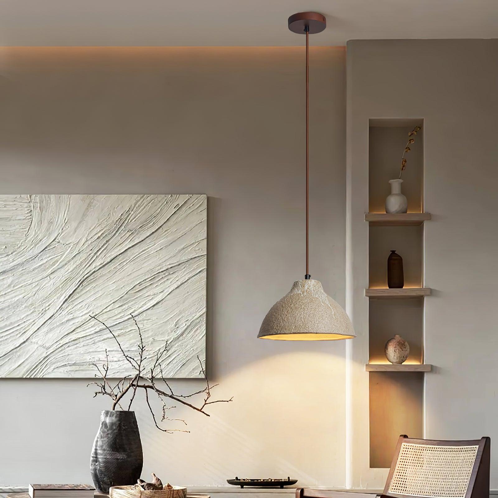 Zandora Retro Ceramic & Wood Pendant Lamp - Letslighting