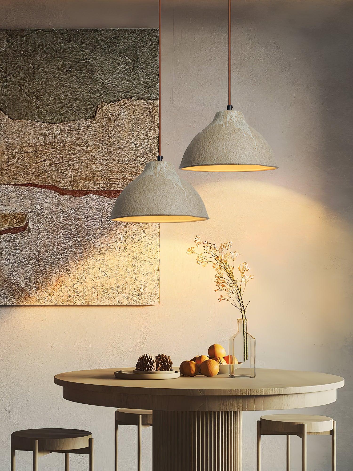 Zandora Retro Ceramic & Wood Pendant Lamp - Letslighting