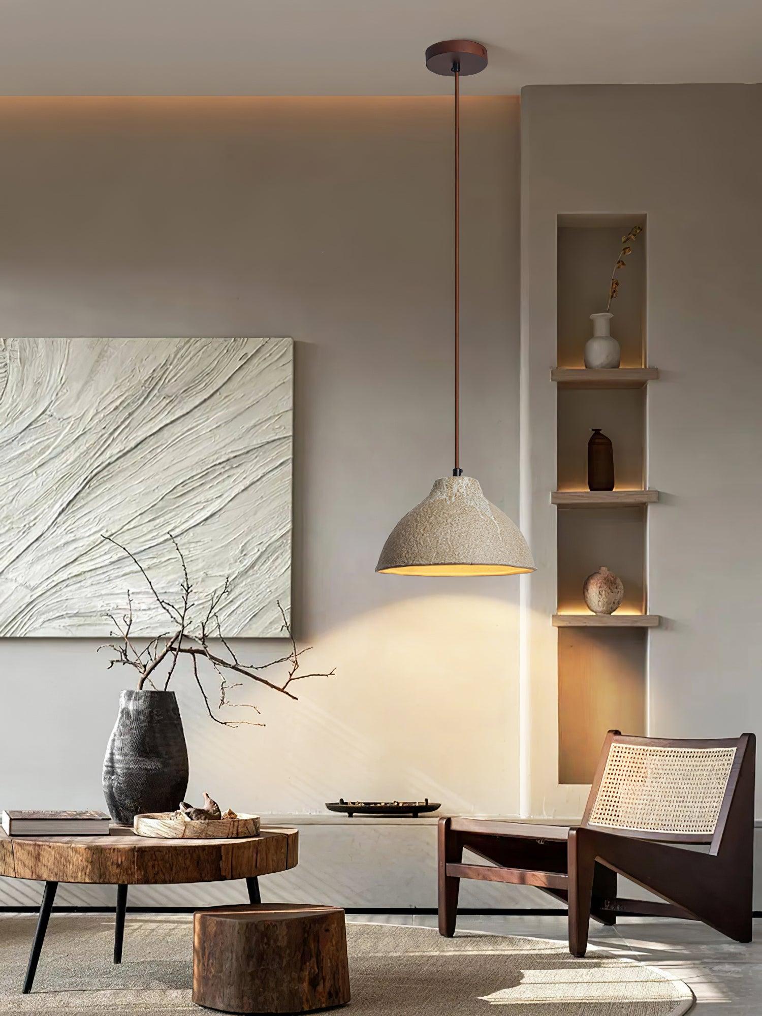 Zandora Retro Ceramic & Wood Pendant Lamp - Letslighting